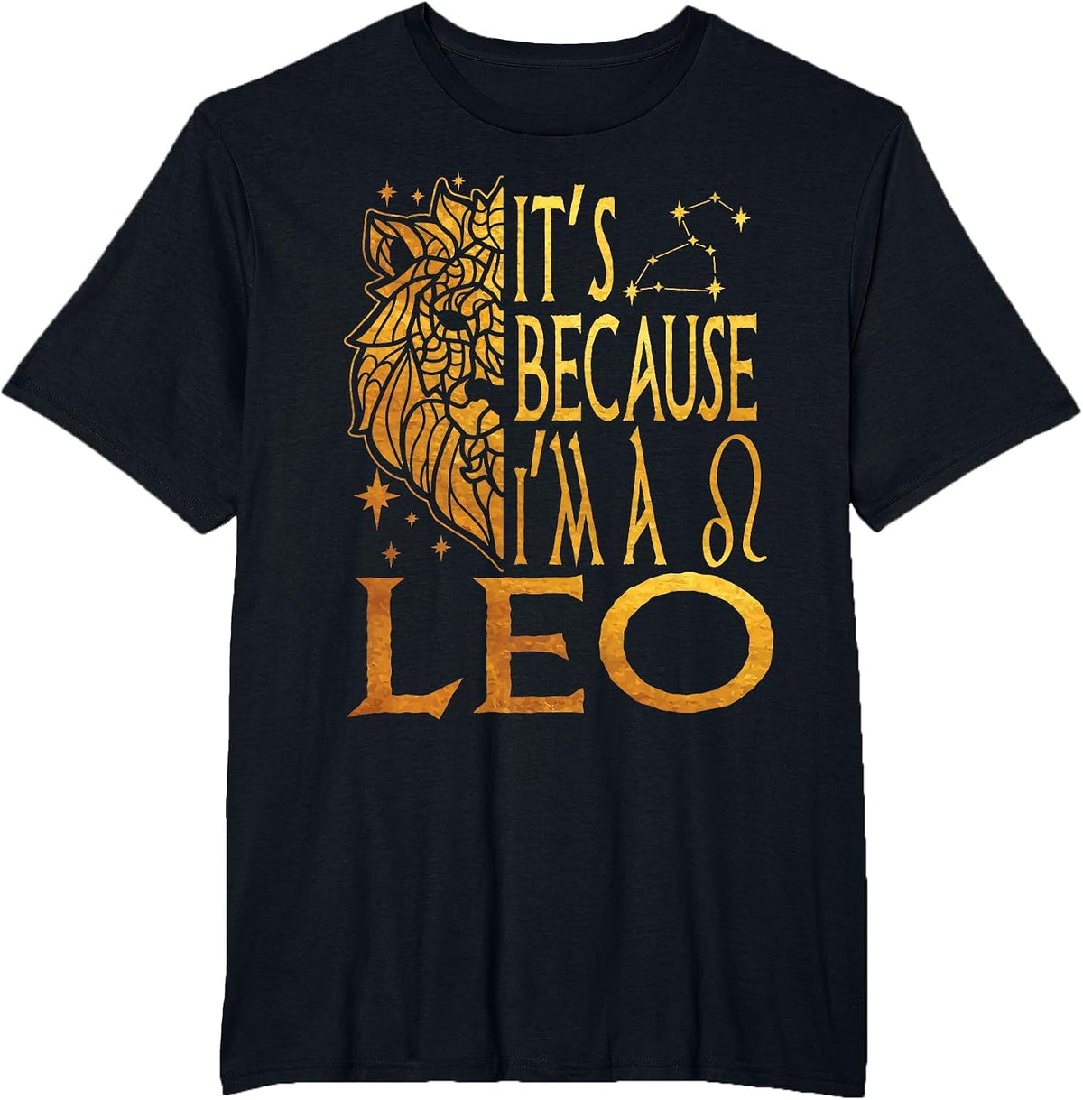 in Leo Zodiac Sign Symbol Lion July August Birthday T-Shirt - Black