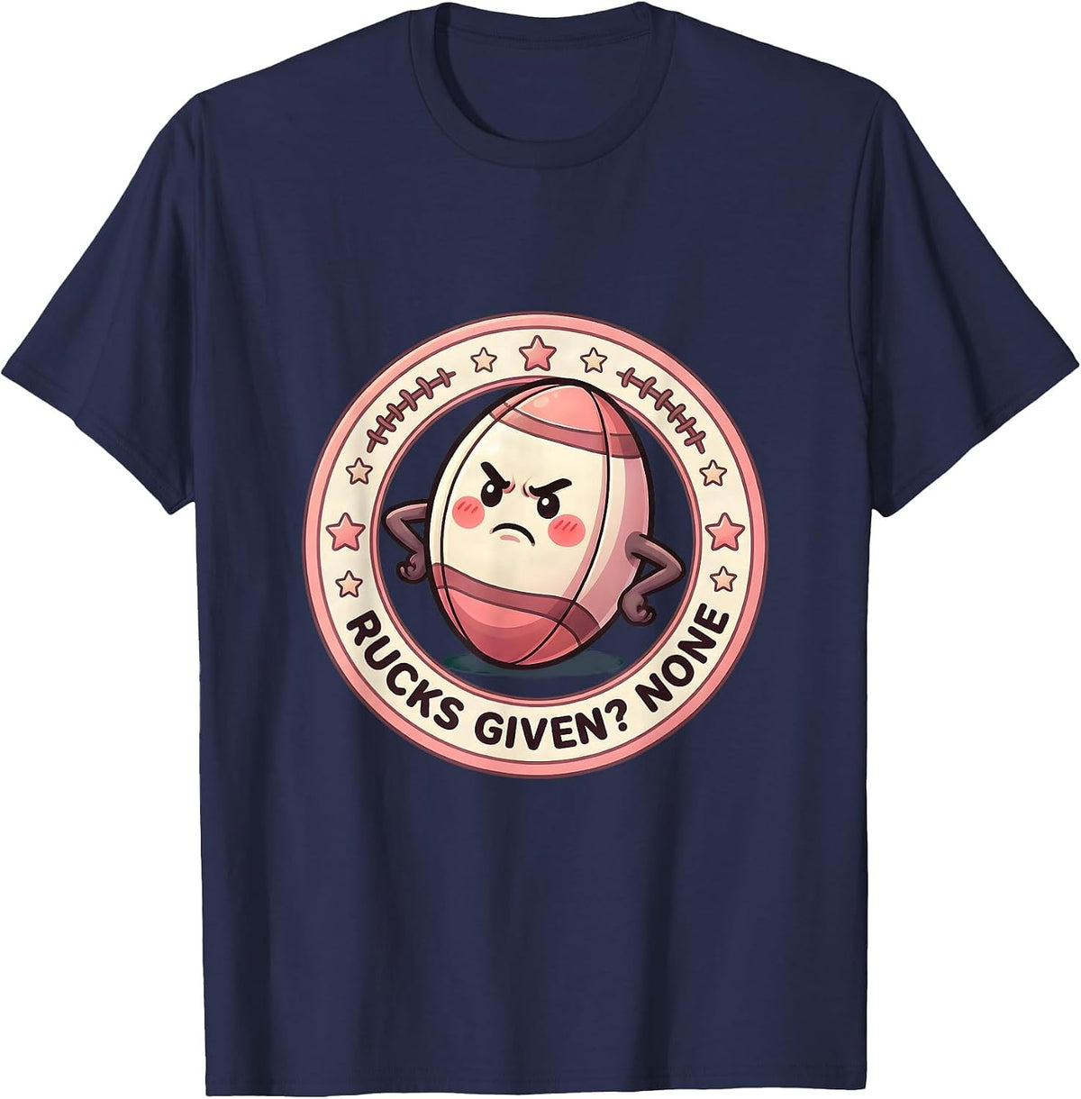 Men's Rucks Given None Funny Rugby Design T-Shirt - Navy Blue