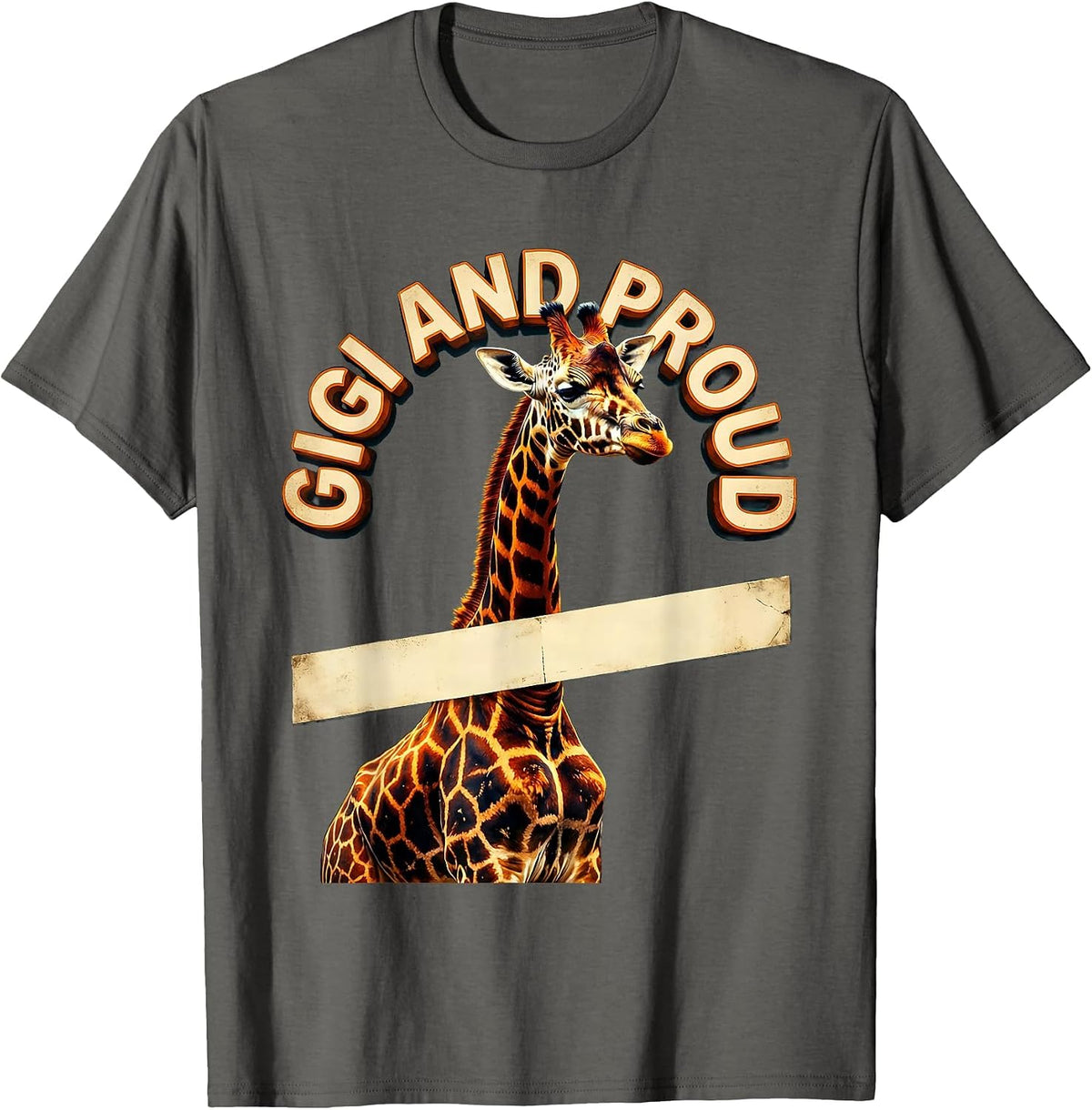 Gigi and Proud Grandma Design T-Shirt - Asphalt Grey