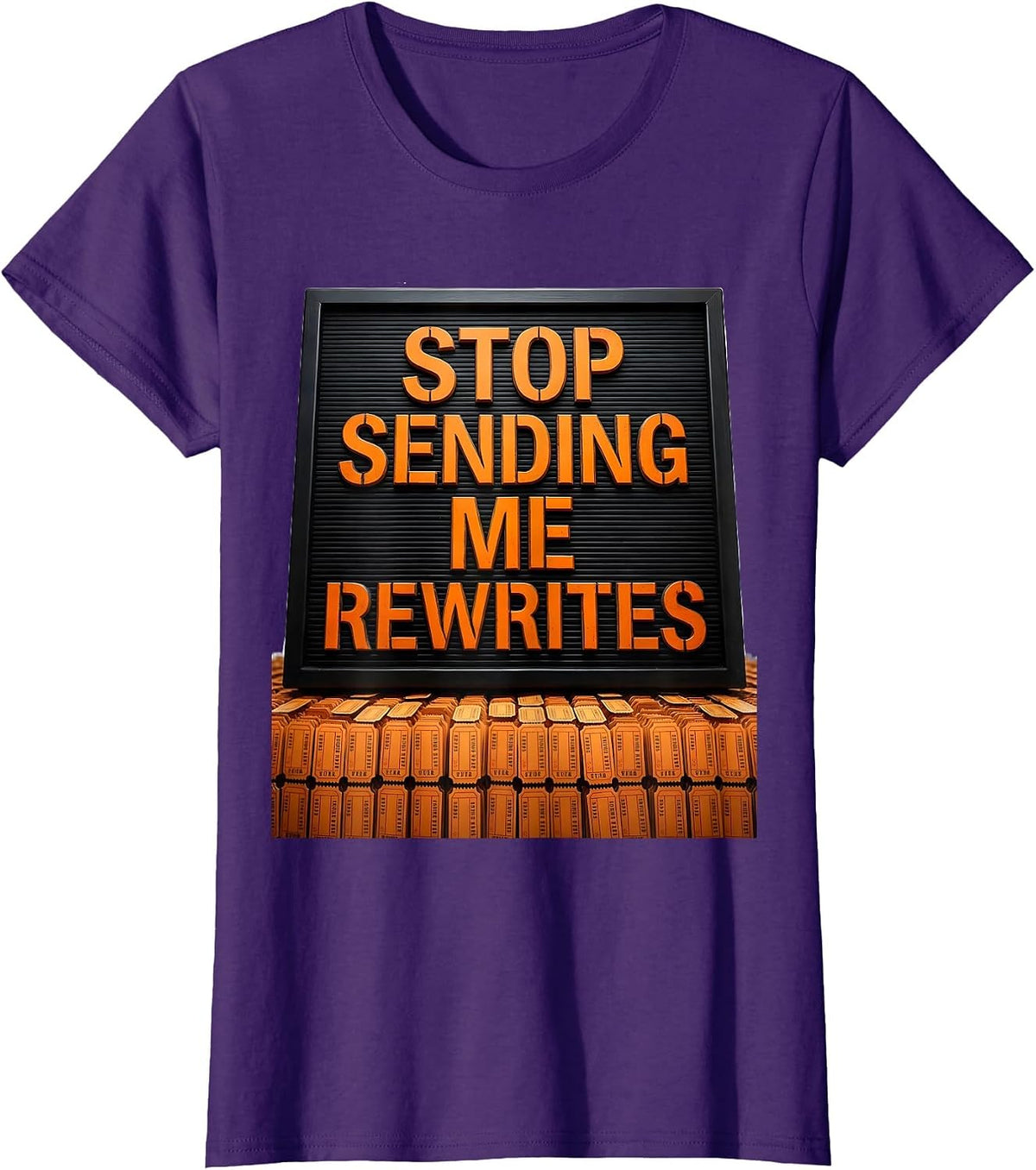Women's Stop Sending Me Rewrites Funny AI Programmer Tech Worker T-Shirt - Purple
