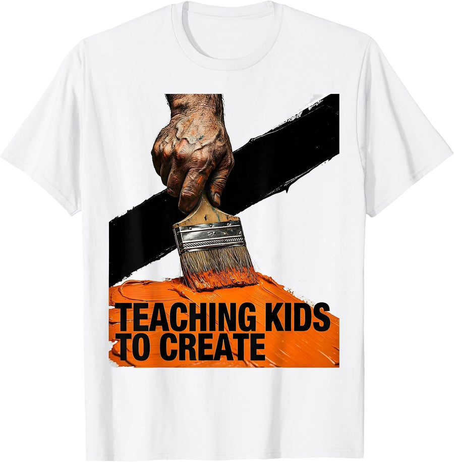 Men's Teaching Kids To Create Art Teacher Design T-Shirt - White
