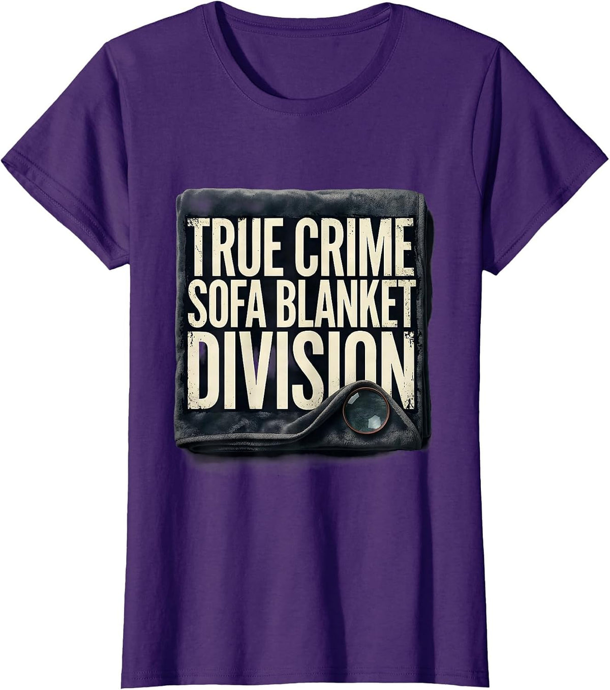 Women's True Crime Sofa Blanket Division Distressed Funny True Crime T-Shirt - Purple