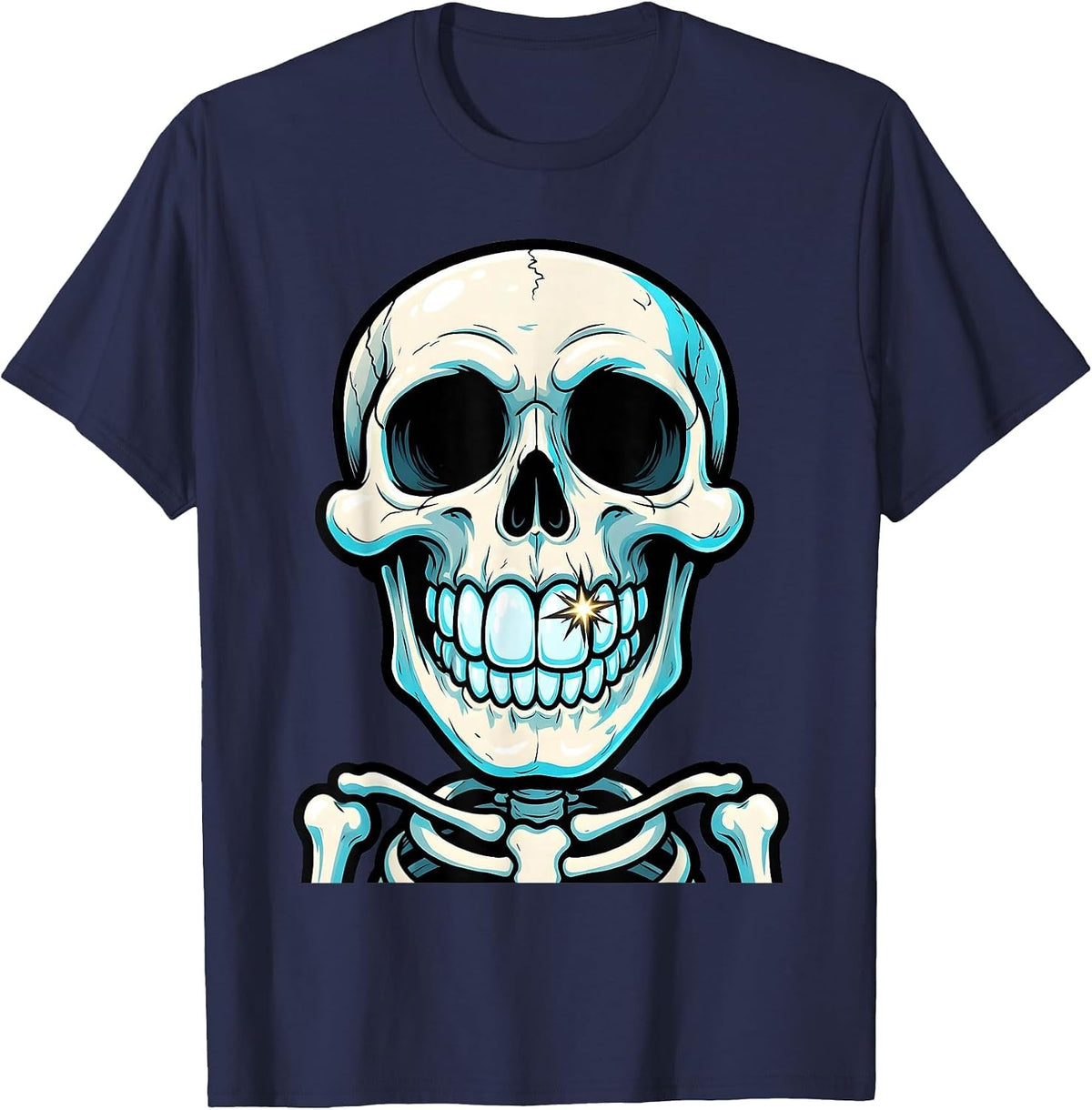 Skeleton Perfect Smile Dental Assistant Gift T-Shirt - Navy Blue