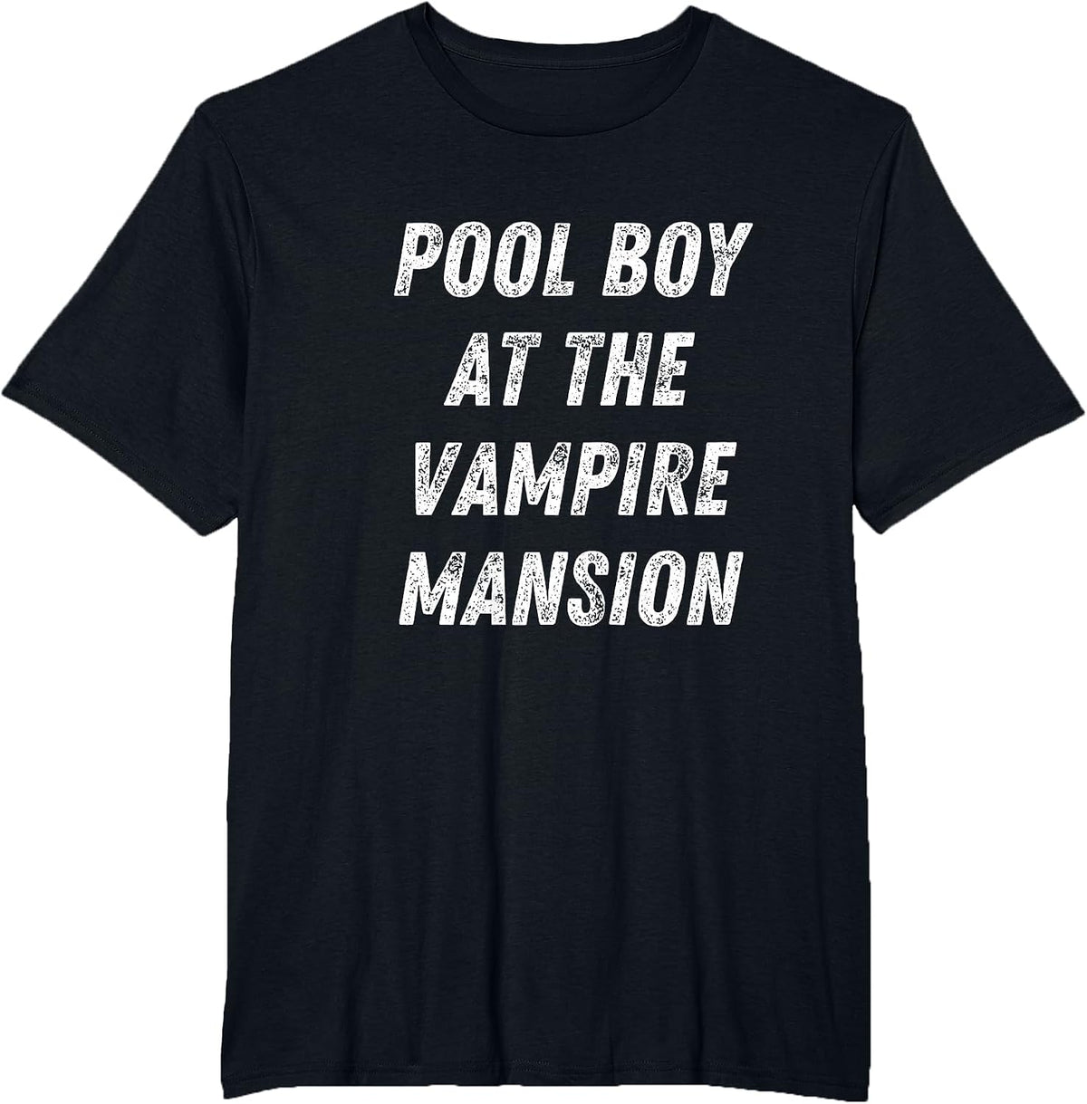 Pool Boy At The Vampire Mansion Funny Emo Goth T-Shirt - Black