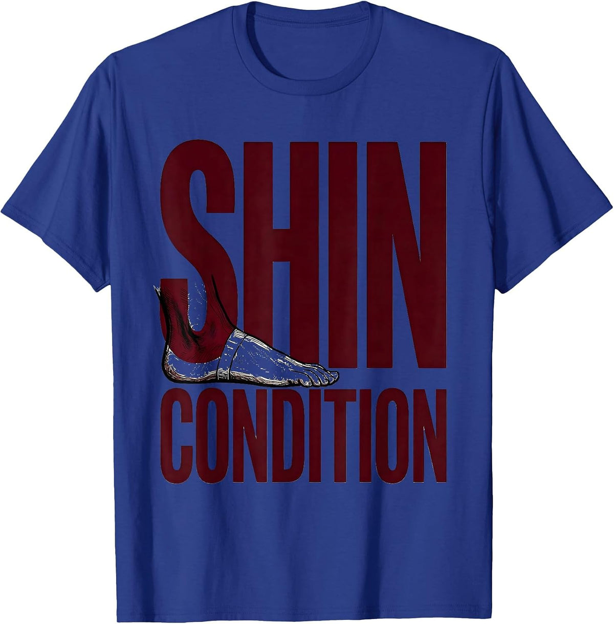 Shin Condition Vintage Martial Arts Gym Boxing T-Shirt - Royal Blue