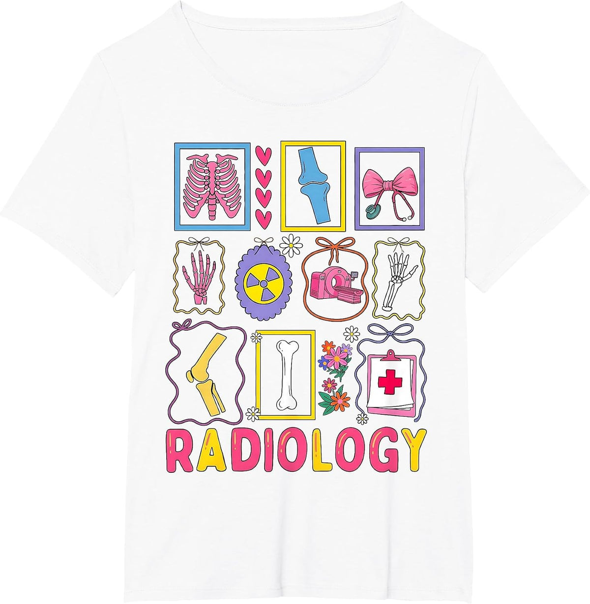 Retro Radiology Xray Tech Cute Rad Tech Healthcare Men Women T-Shirt - White