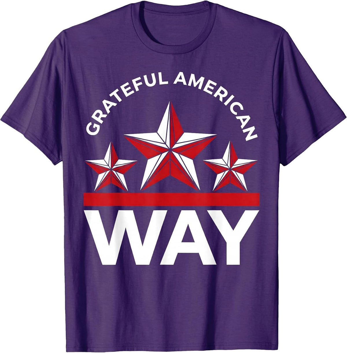 Grateful American Way Memorial Day Patriotic Design T-Shirt - Purple