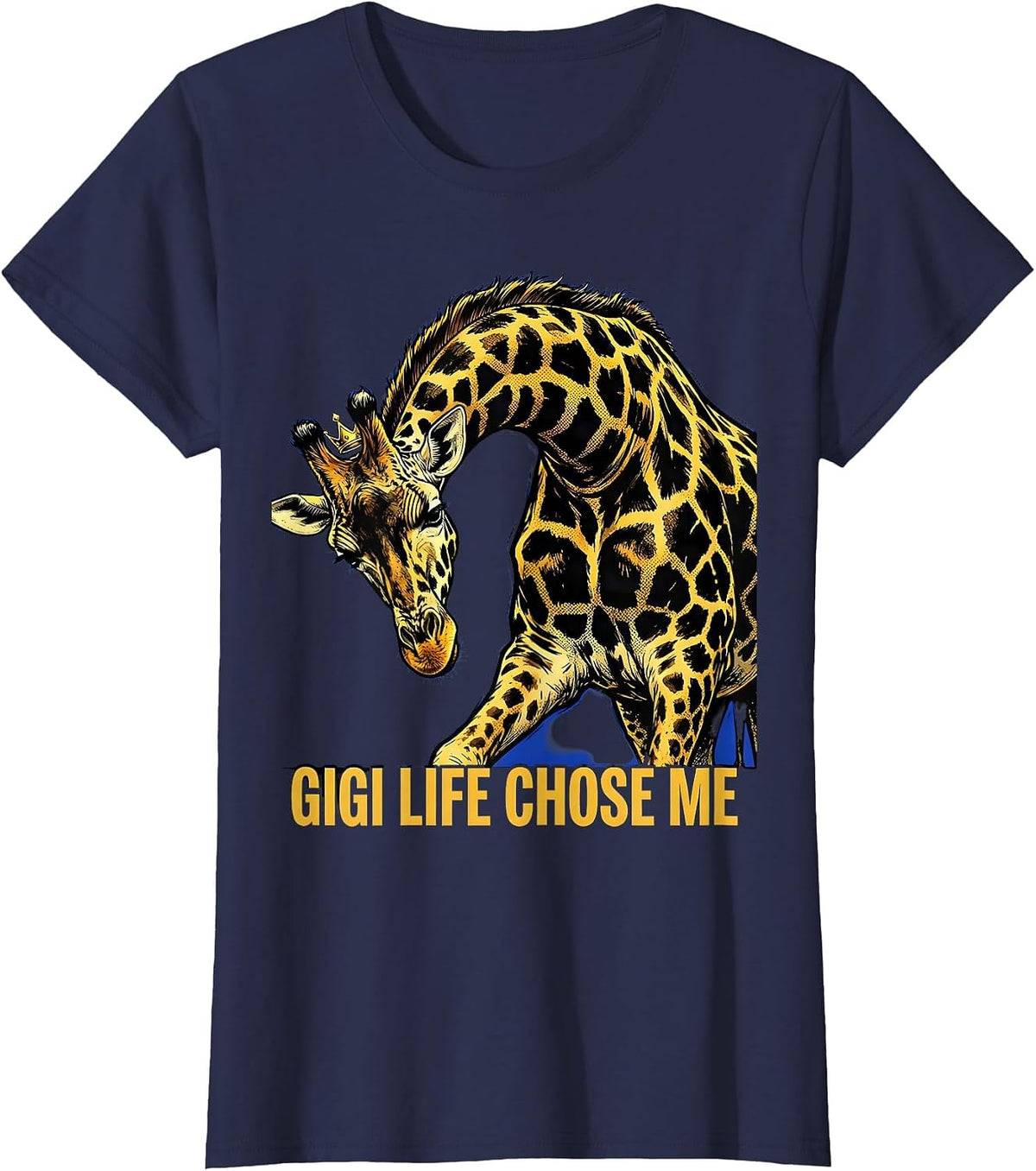 Women's Gigi Life Chose Me Proud Grandma Design T-Shirt - Navy Blue