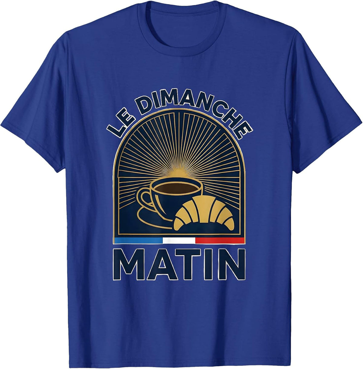 Le Dimanche Matin French Heritage Design T-Shirt - Royal Blue
