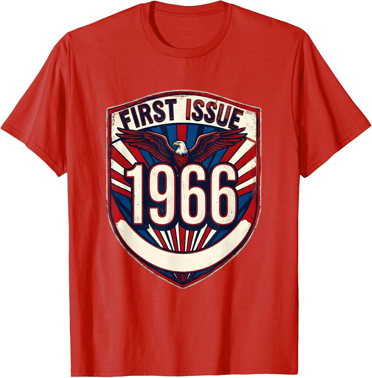 Men's First Issue 1966 Vintage Stamp 60th Birthday Gift Men Women T-Shirt - Red