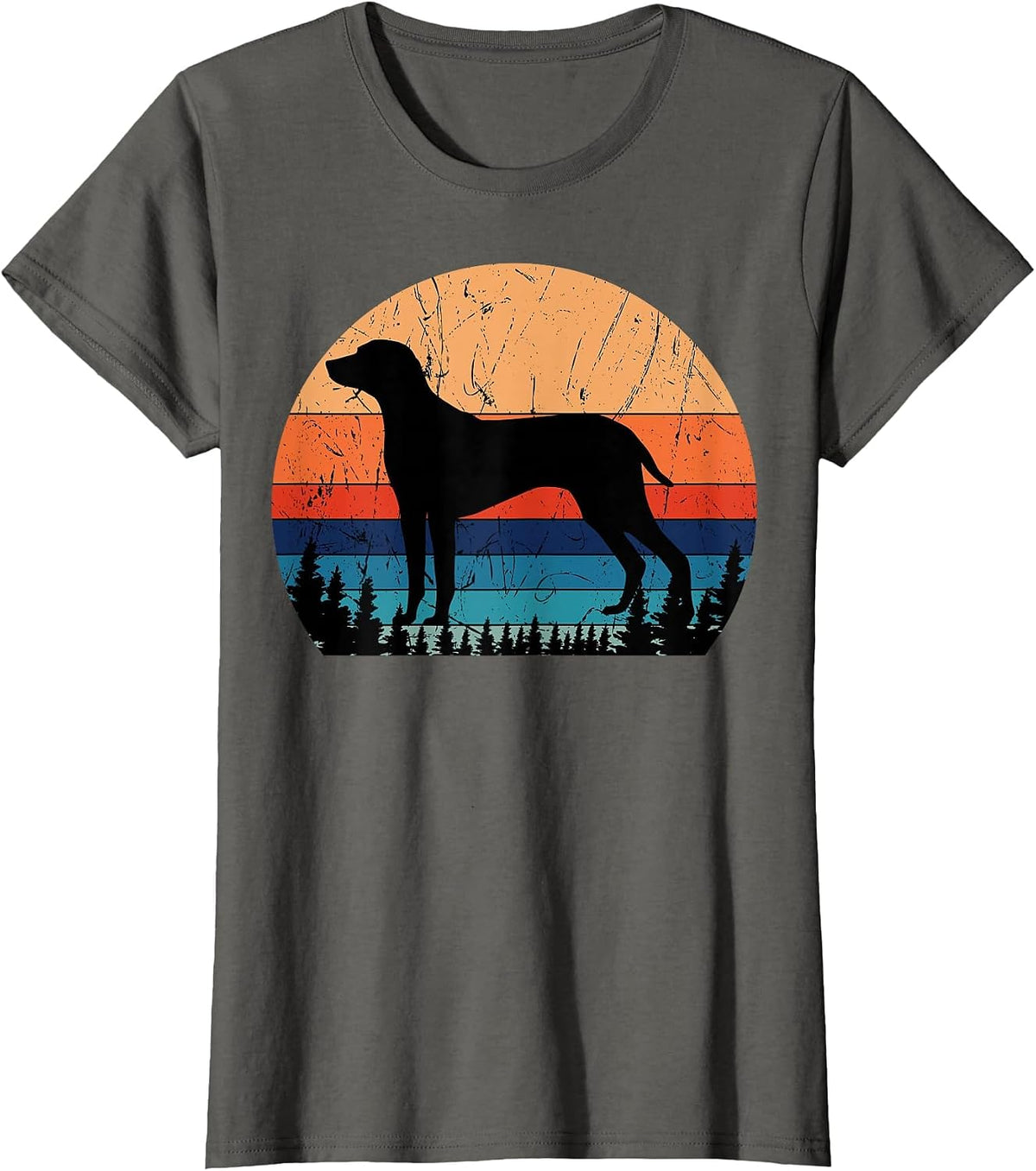 Vizsla Hungarian Retro Sport Hunting Breeders T-Shirt - Asphalt Grey