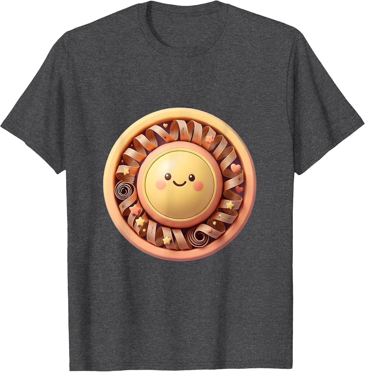 First Grade Pencil Sharpener Curling Shavings Art T-Shirt - Dark Heather Grey
