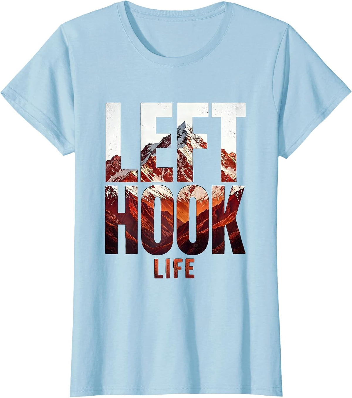 Left Hook Life Boxing Graphic Design T-Shirt - Baby Blue