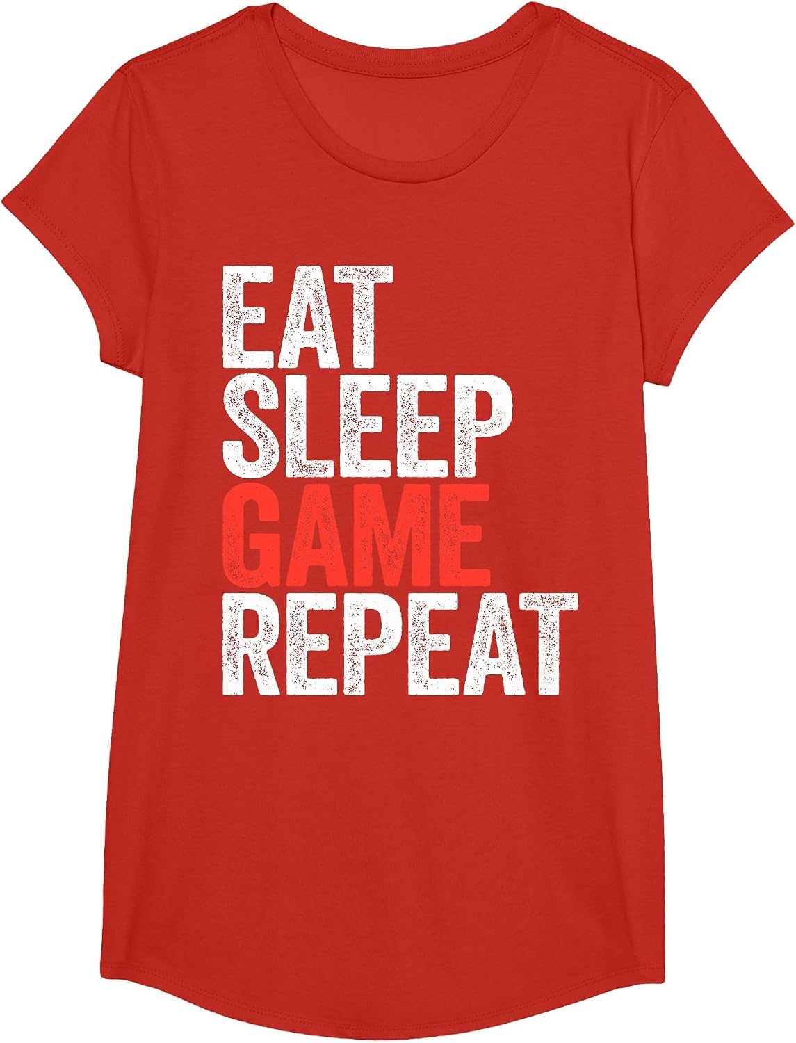 Eat Sleep Game Repeat Shirt Men Women Kids Video Gamer T-Shirt - Girls Red