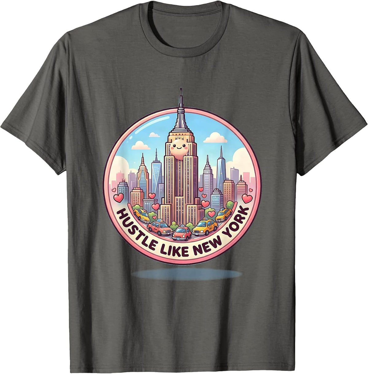 Men's Hustle Like New York Graphic Design T-Shirt - Asphalt Grey