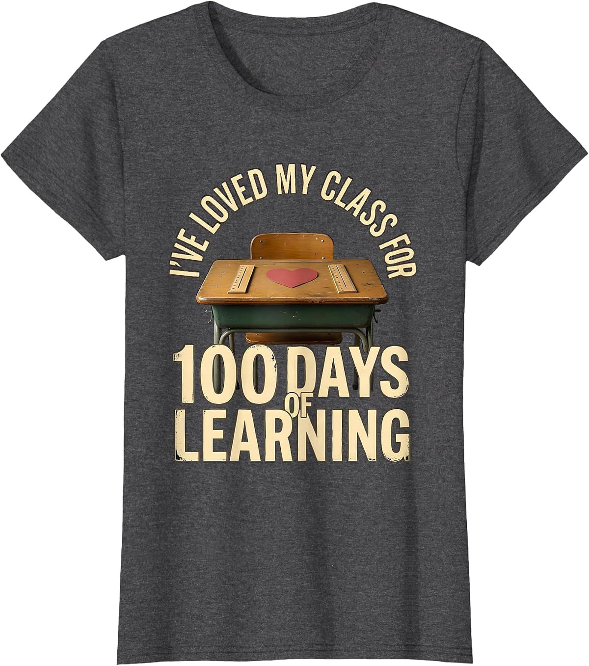 Women's I've Loved My Class For 100 Days Of Learning Vintage T-Shirt - Dark Heather Grey