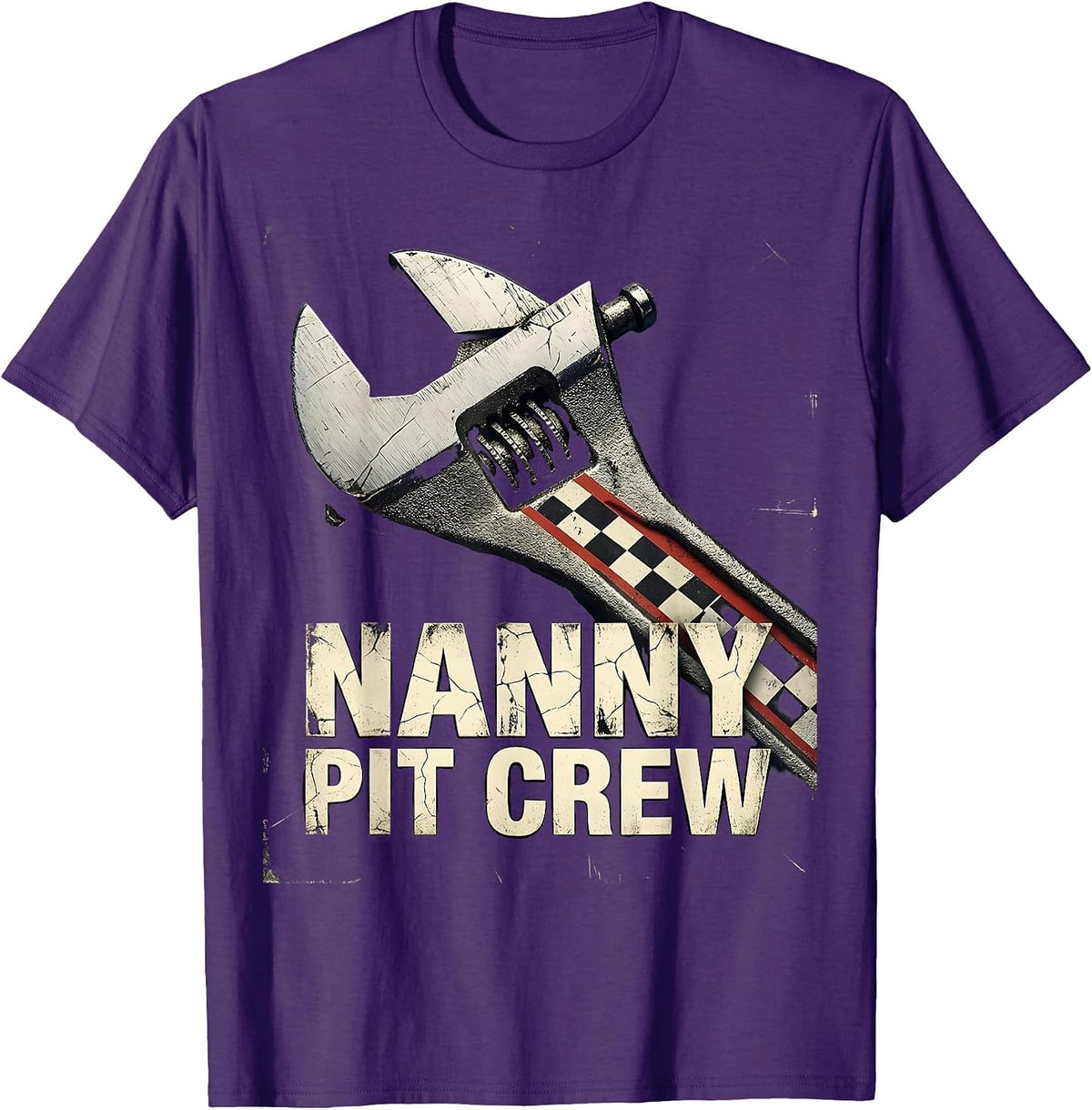 Men's Nanny Pit Crew Distressed Race Car Birthday Family Matching T-Shirt - Purple