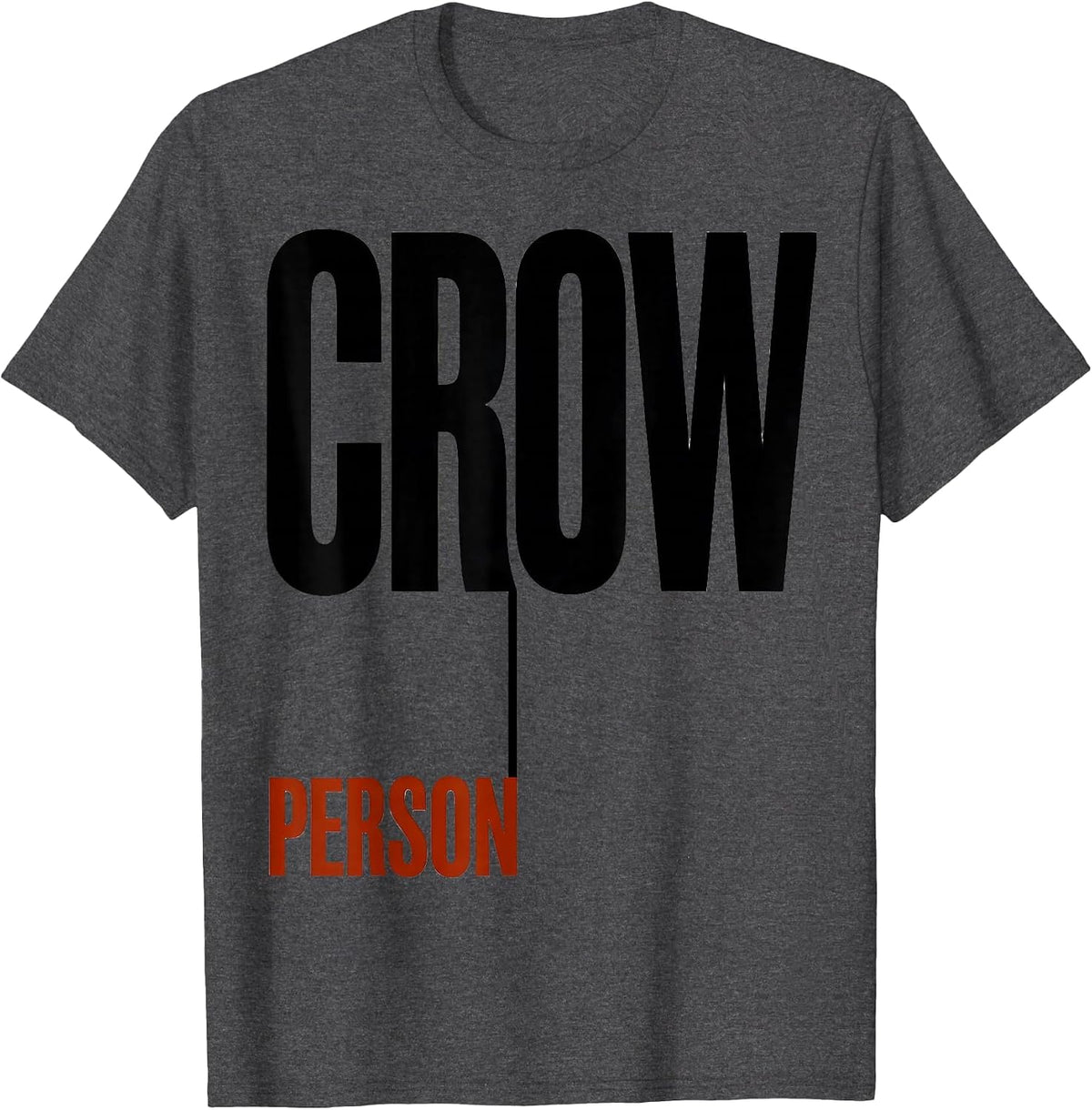 Crow Person Minimalist Bird Enthusiast Gothic Nature Art T-Shirt - Dark Heather Grey