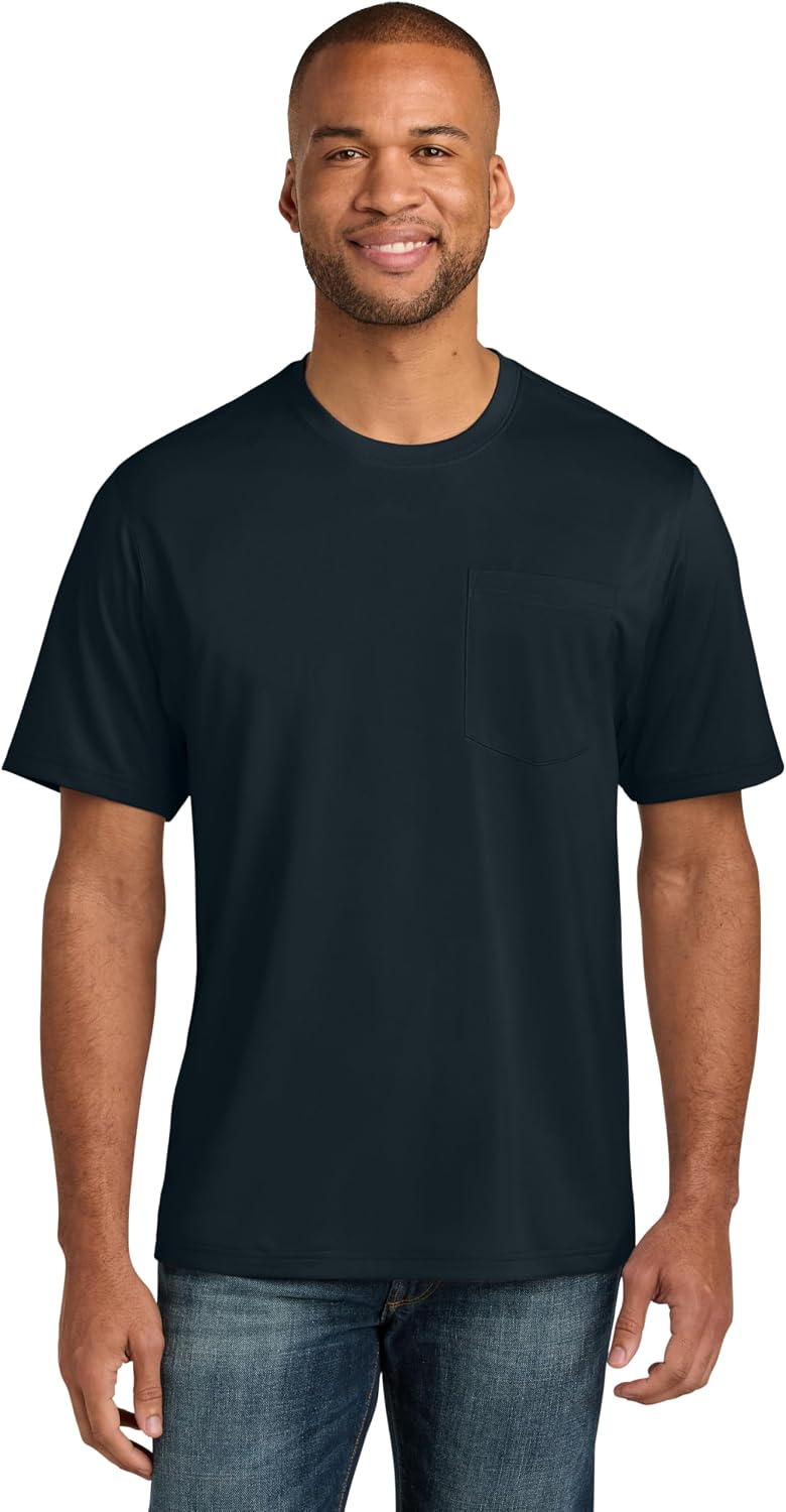 CornerStone Unisex Workwear Pro Short Sleeve Pocket Tee | Lightweight & Moisture Wicking Work Shirt for Men & Women - Navy