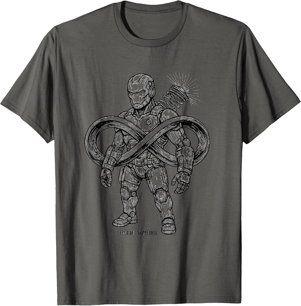 I Got The Tism Build Funny Autistic ADHD Meme Humor T-Shirt - Asphalt Grey