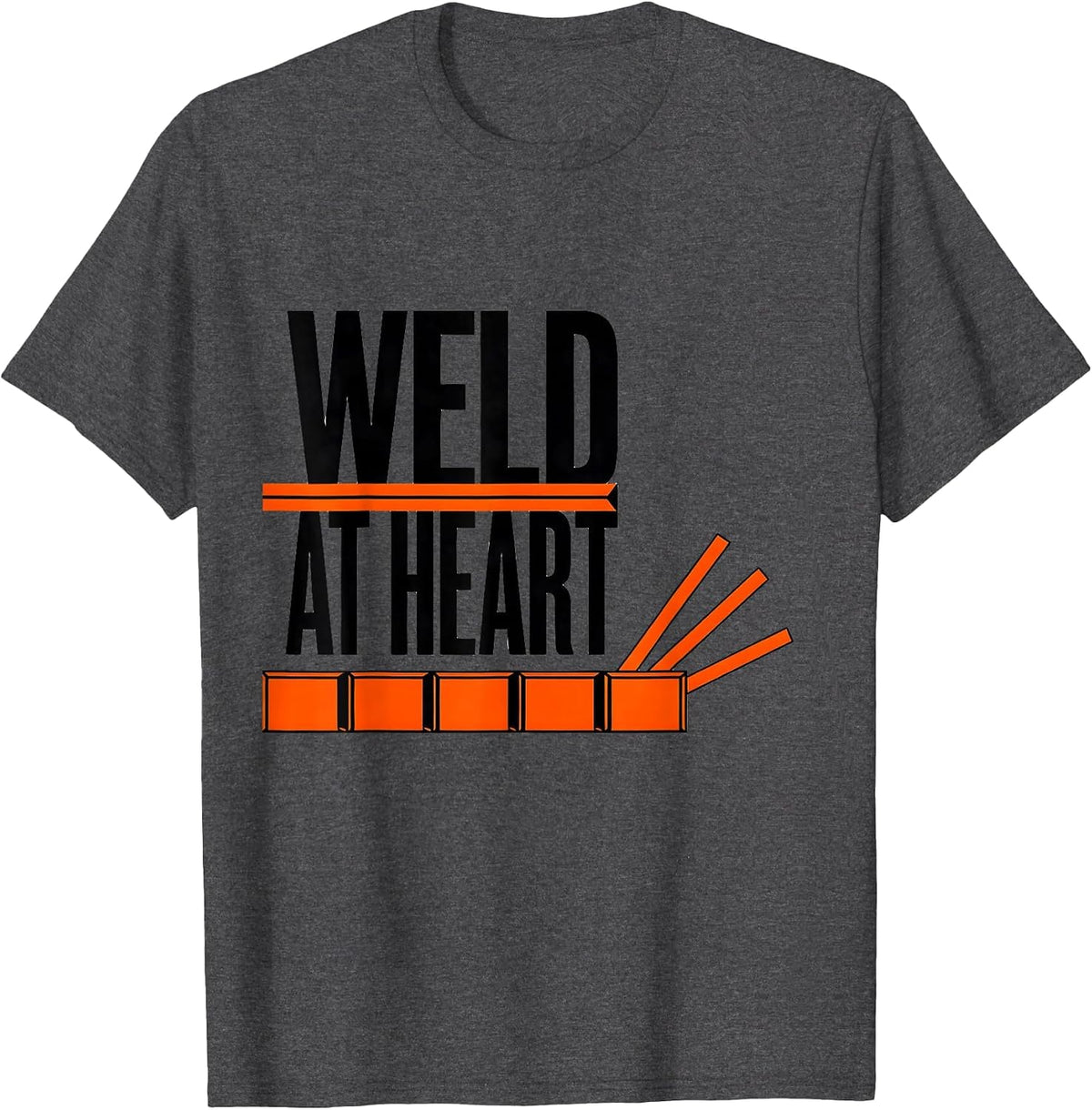 Weld At Heart Funny Welder Metal Worker Trade Humor T-Shirt - Dark Heather Grey