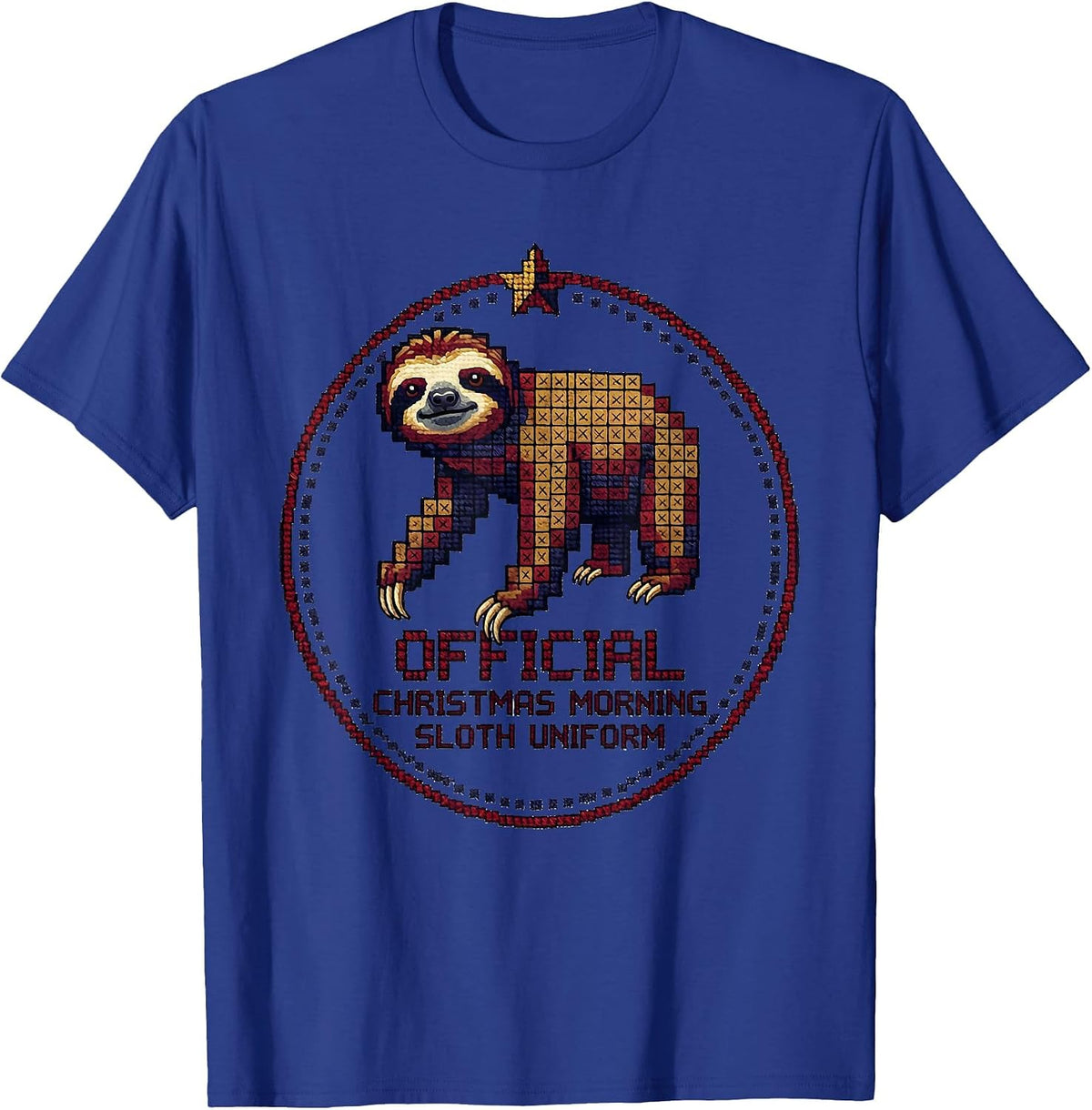 Official Christmas Morning Sloth Uniform Funny Sloth Lover T-Shirt - Royal Blue
