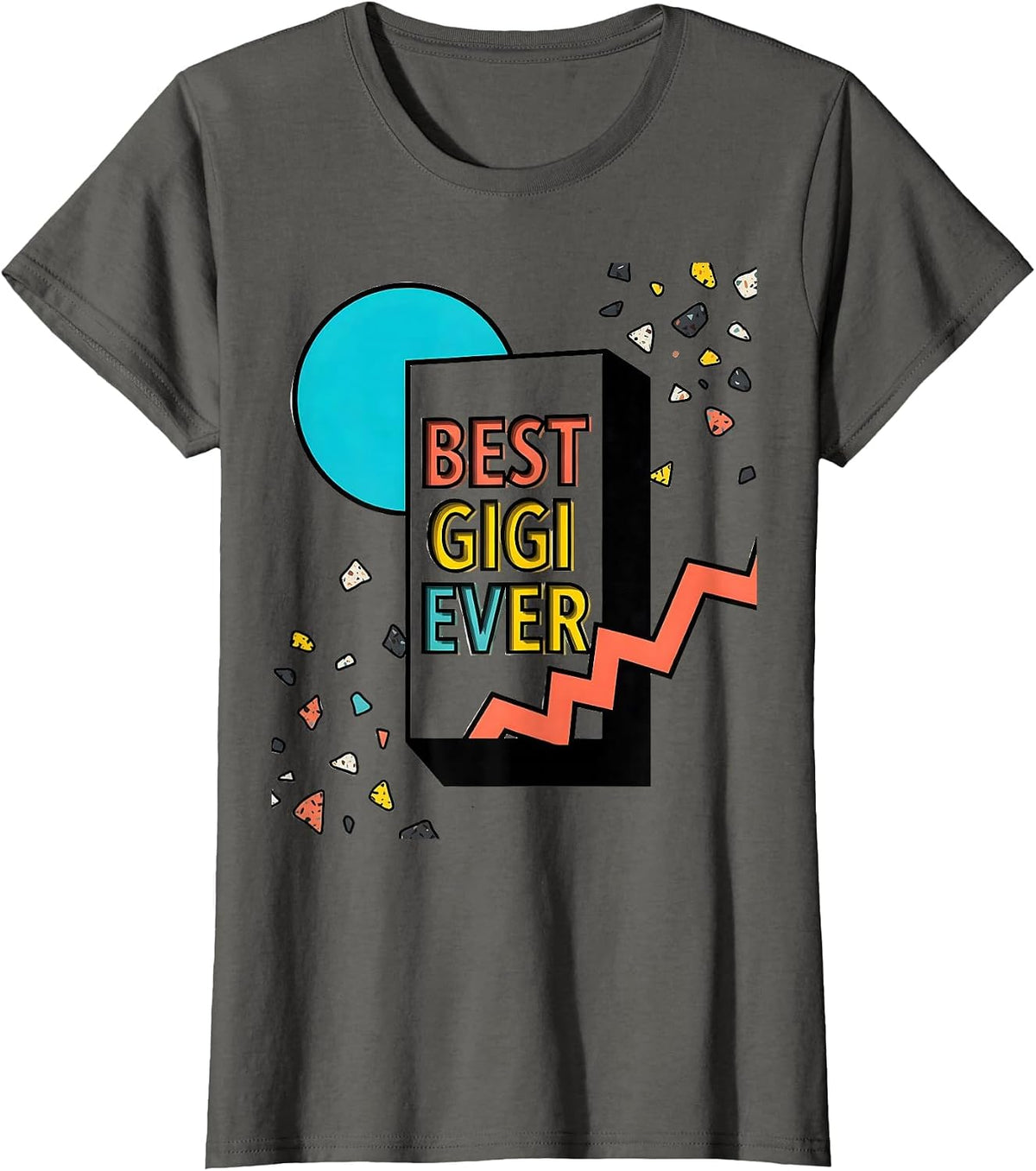 Women's Best Gigi Ever Grandma Pride Design T-Shirt - Asphalt Grey