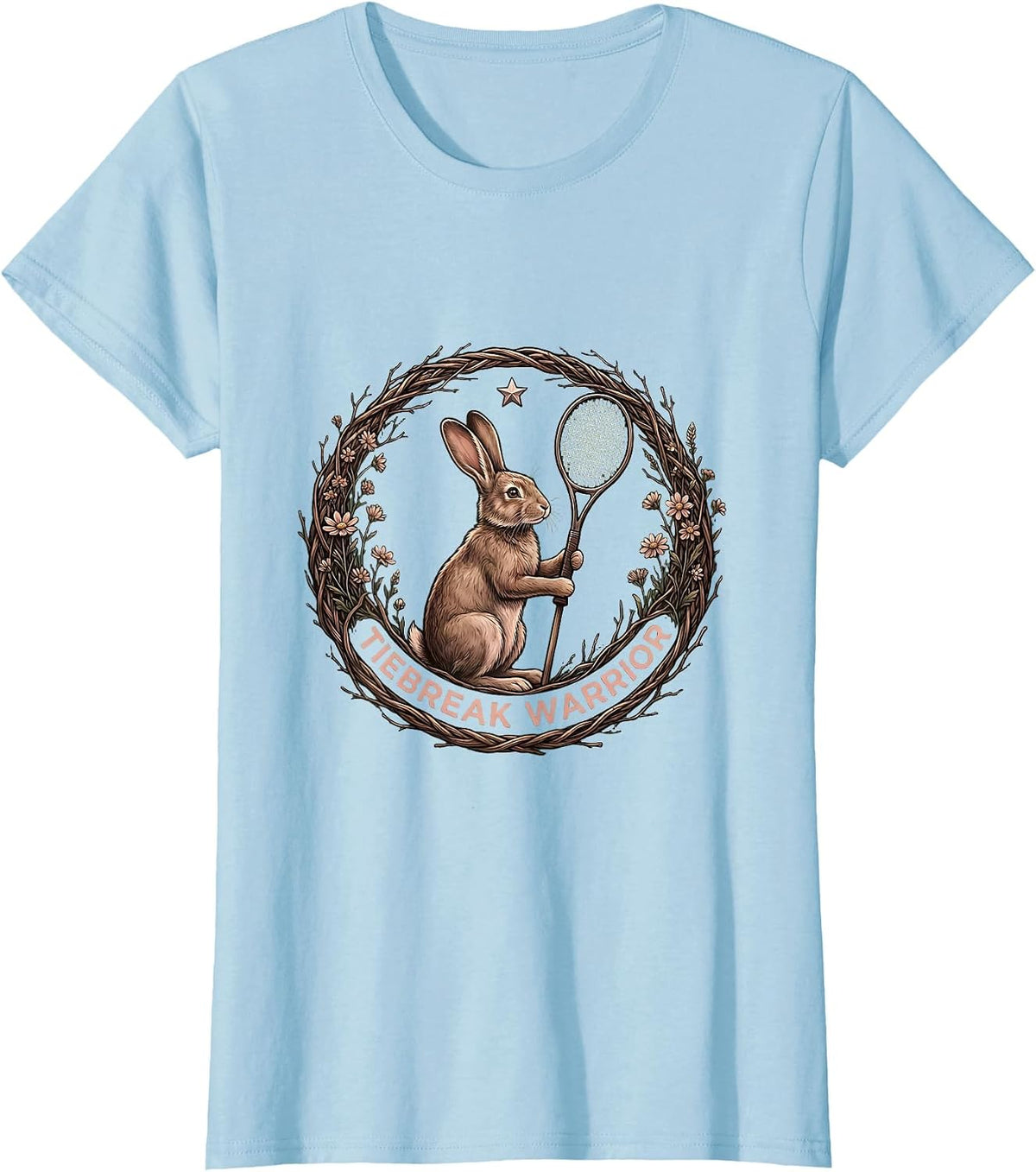 Tiebreak Warrior Tennis Graphic Design T-Shirt - Baby Blue