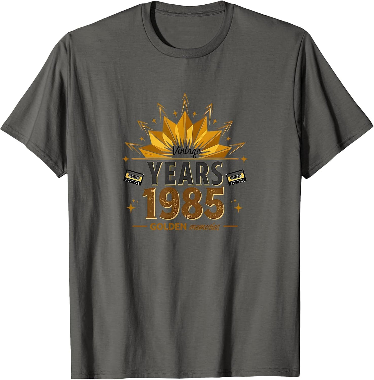 1985 Vintage Years Golden Memories Retro Design T-Shirt - Asphalt Grey