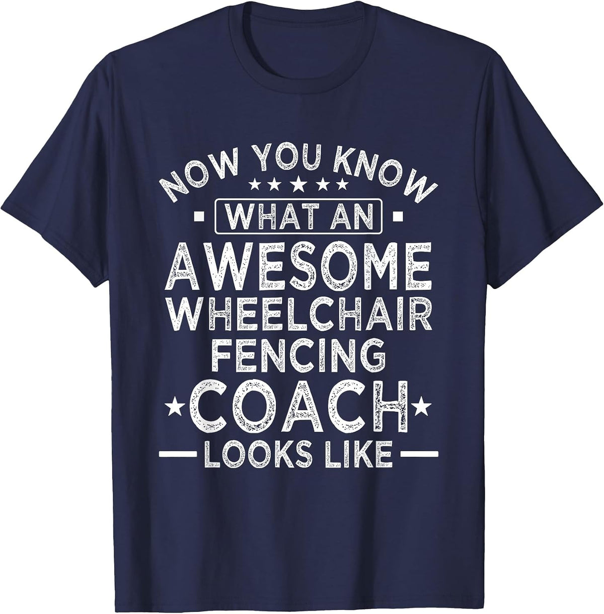Awesome Wheelchair Fencing Coach Funny T-Shirt - Navy Blue