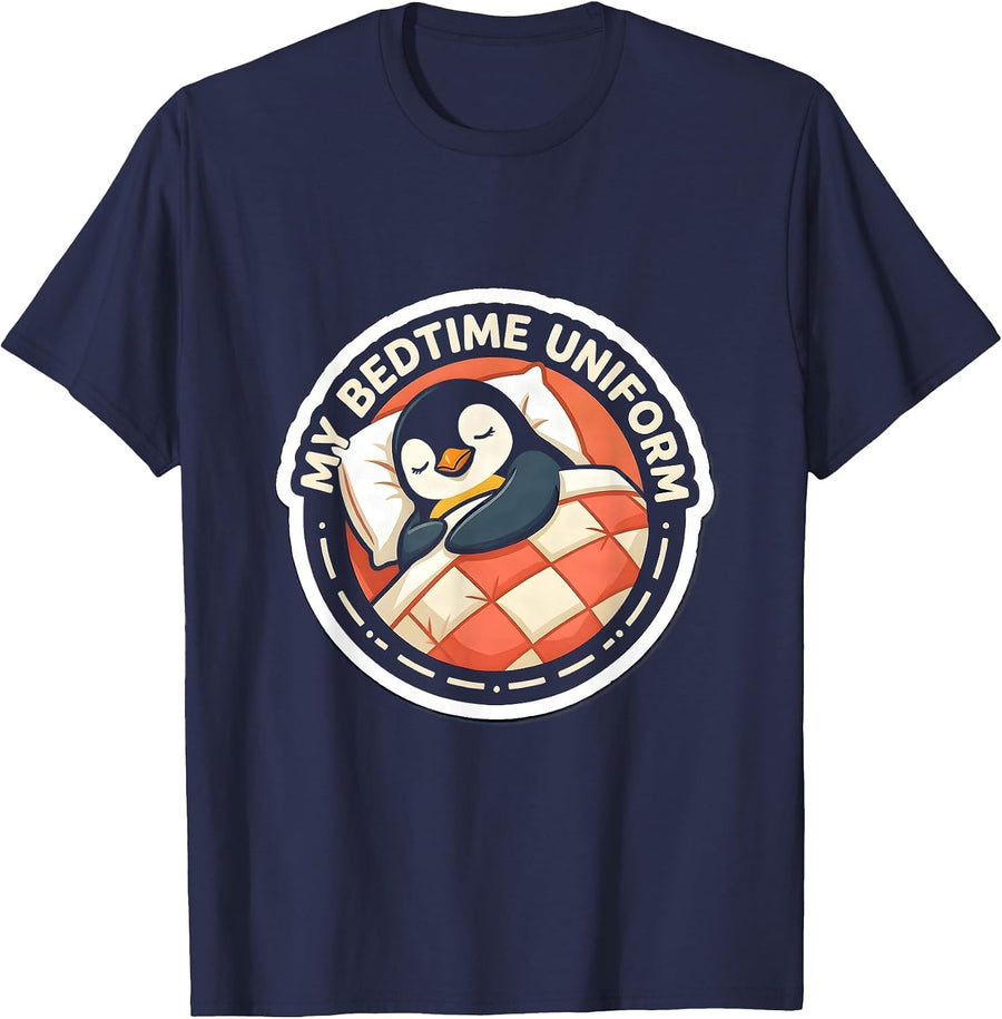 My Bedtime Uniform Funny Animal Official Sleepshirt Pajama T-Shirt - Navy Blue