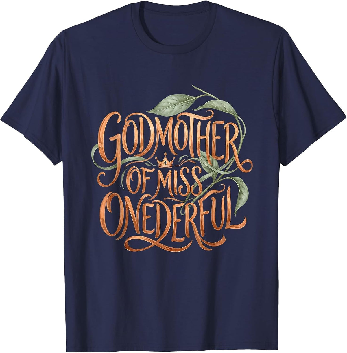 Godmother of Miss Onederful Boho Family First One-Derful T-Shirt - Navy Blue