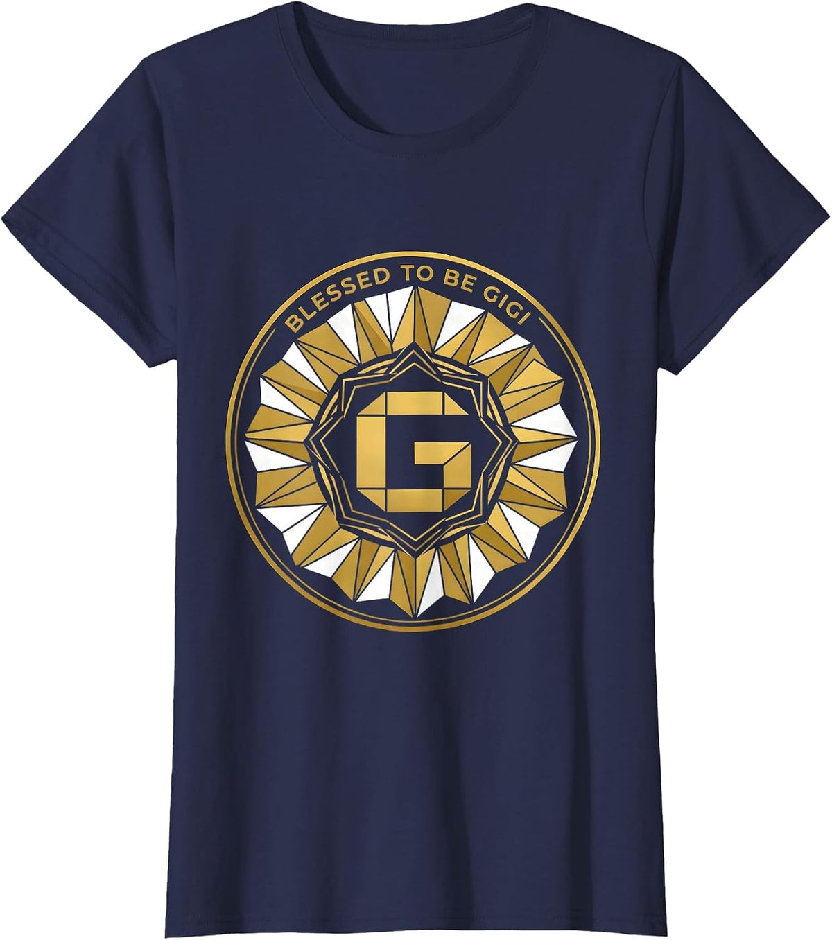 Women's Blessed to be Gigi Grandma Gift Design T-Shirt - Navy Blue