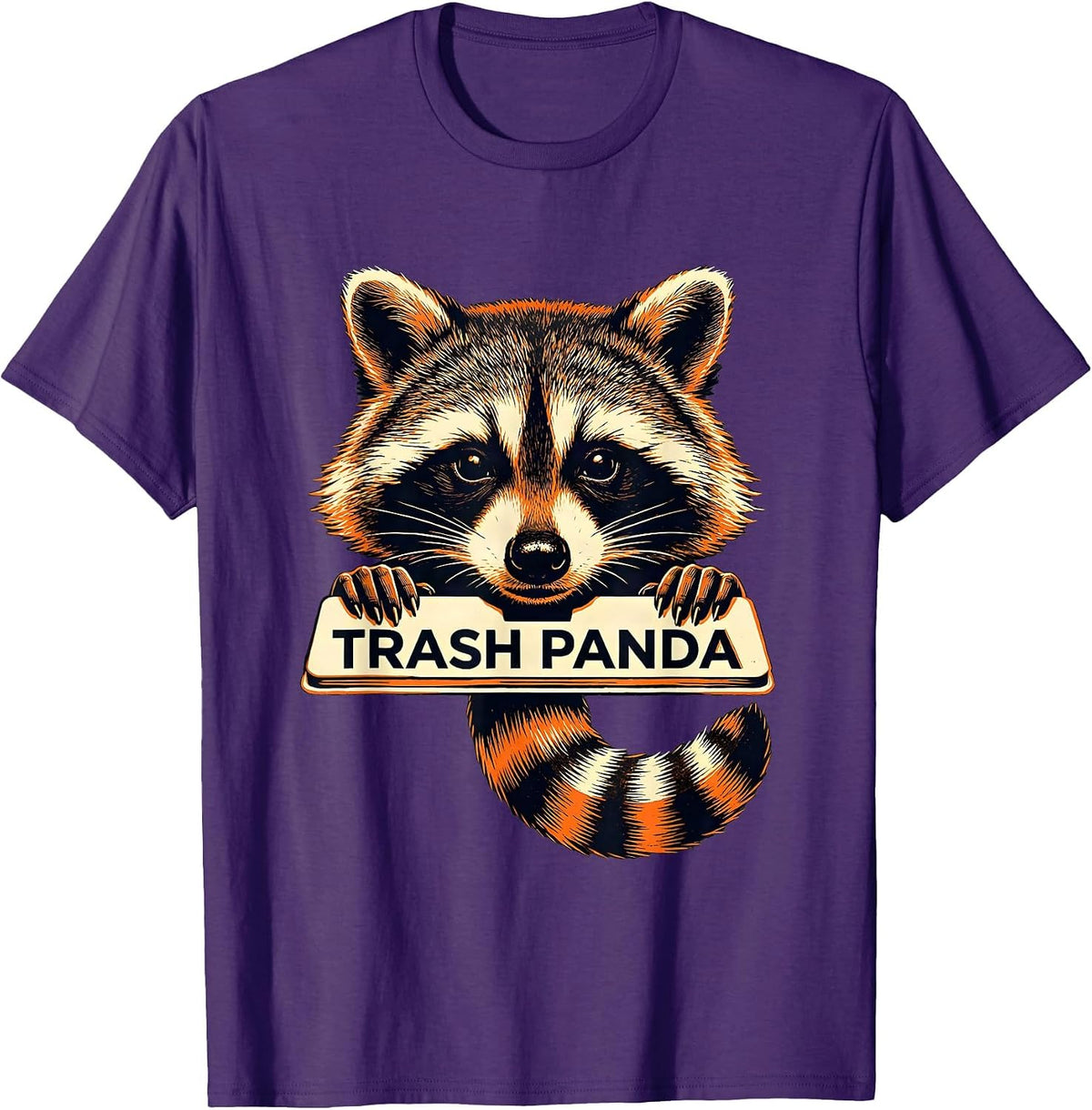 Trash Panda Funny Raccoon Meme Humor Kids Baseball Mom T-Shirt - Purple