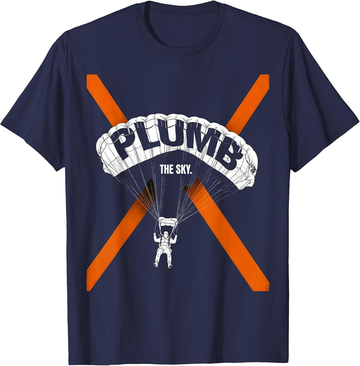 Plumb the Sky Funny Skydiving Skydive Skydiver T-Shirt - Navy Blue