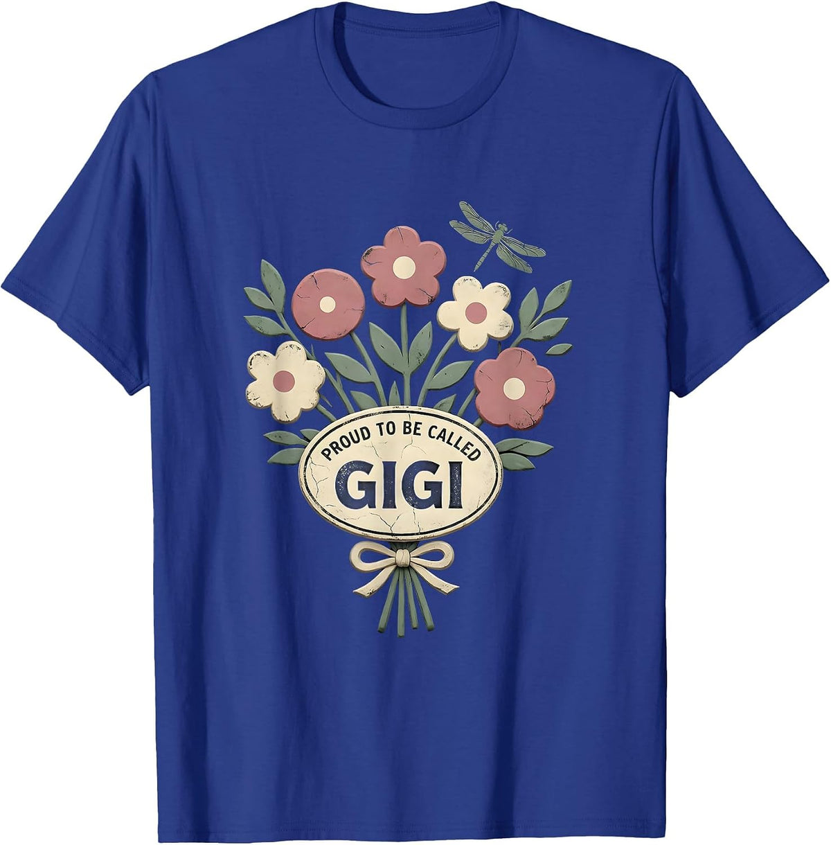 Proud To Be Called Gigi Floral Boho Grandma Mother's Day T-Shirt - Royal Blue