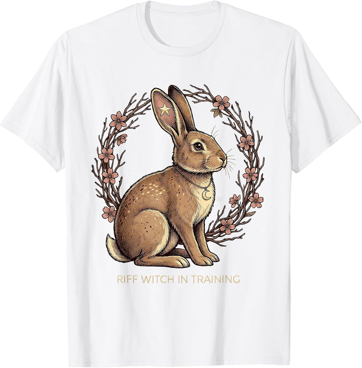 Men's Riff Witch In Training Metal Music Design T-Shirt - White
