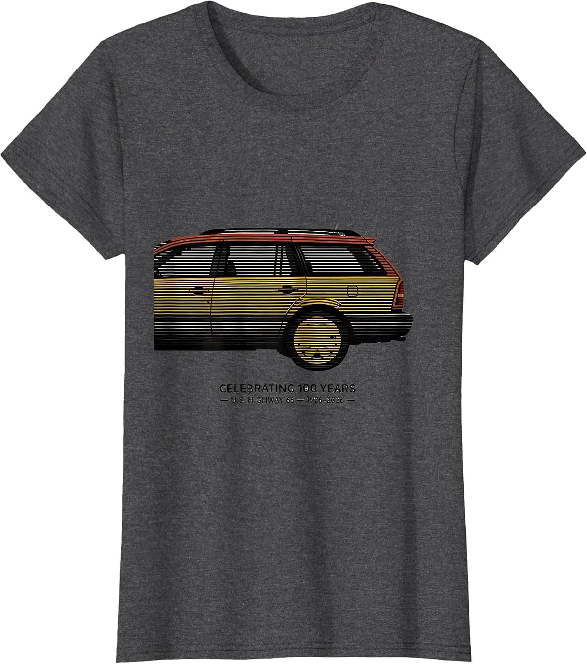 Women's Celebrating 100 Years U.S. Highway 66 Vintage T-Shirt - Dark Heather Grey