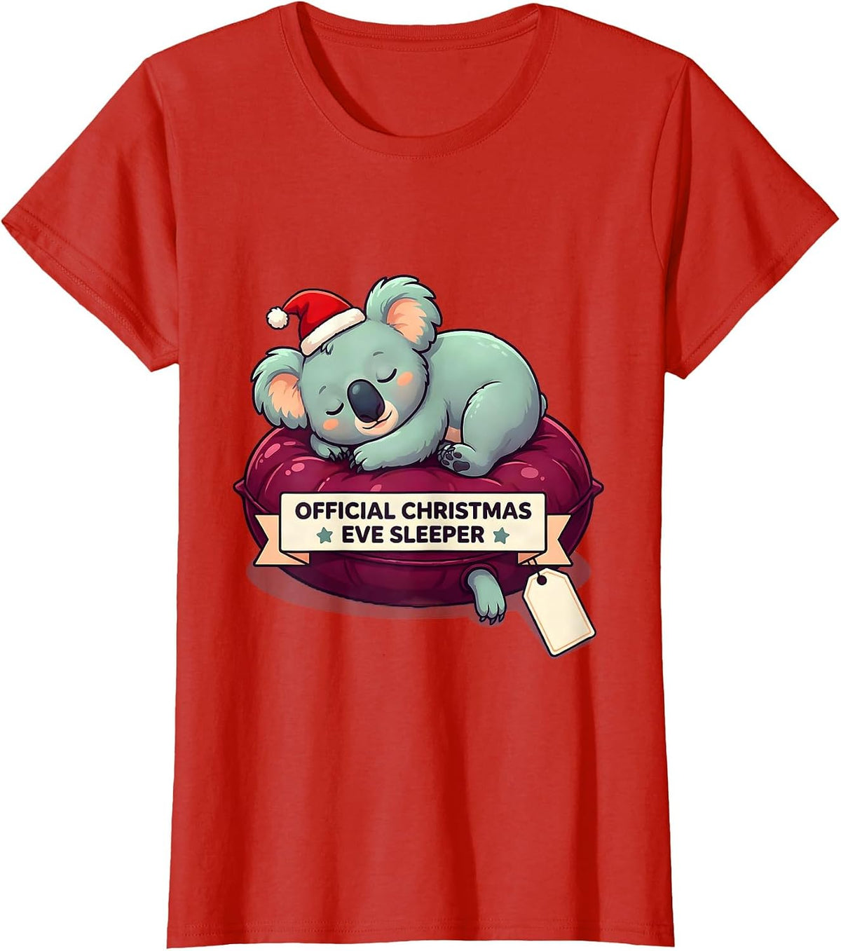 Official Christmas Eve Sleeper Cute Koala Lover Funny T-Shirt - Red