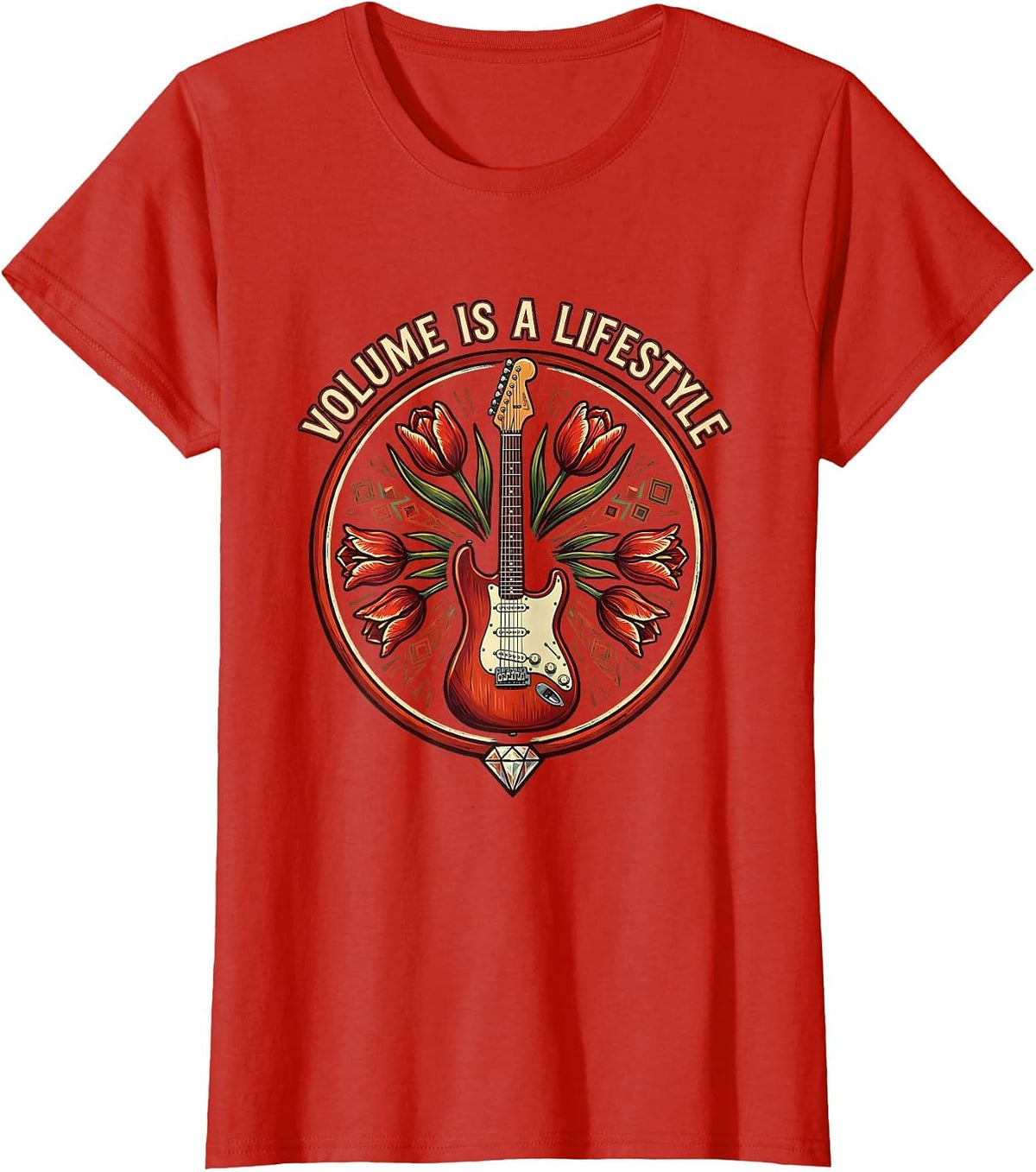 Volume Is a Lifestyle Metal Band Graphic T-Shirt - Red