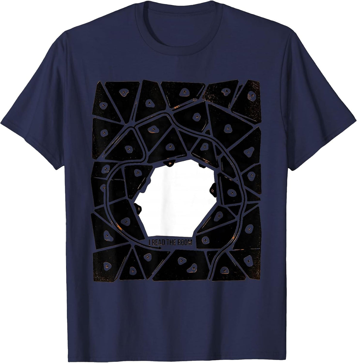 Men's I Read The Room Funny Rock Climber Bouldering Gift T-Shirt - Navy Blue