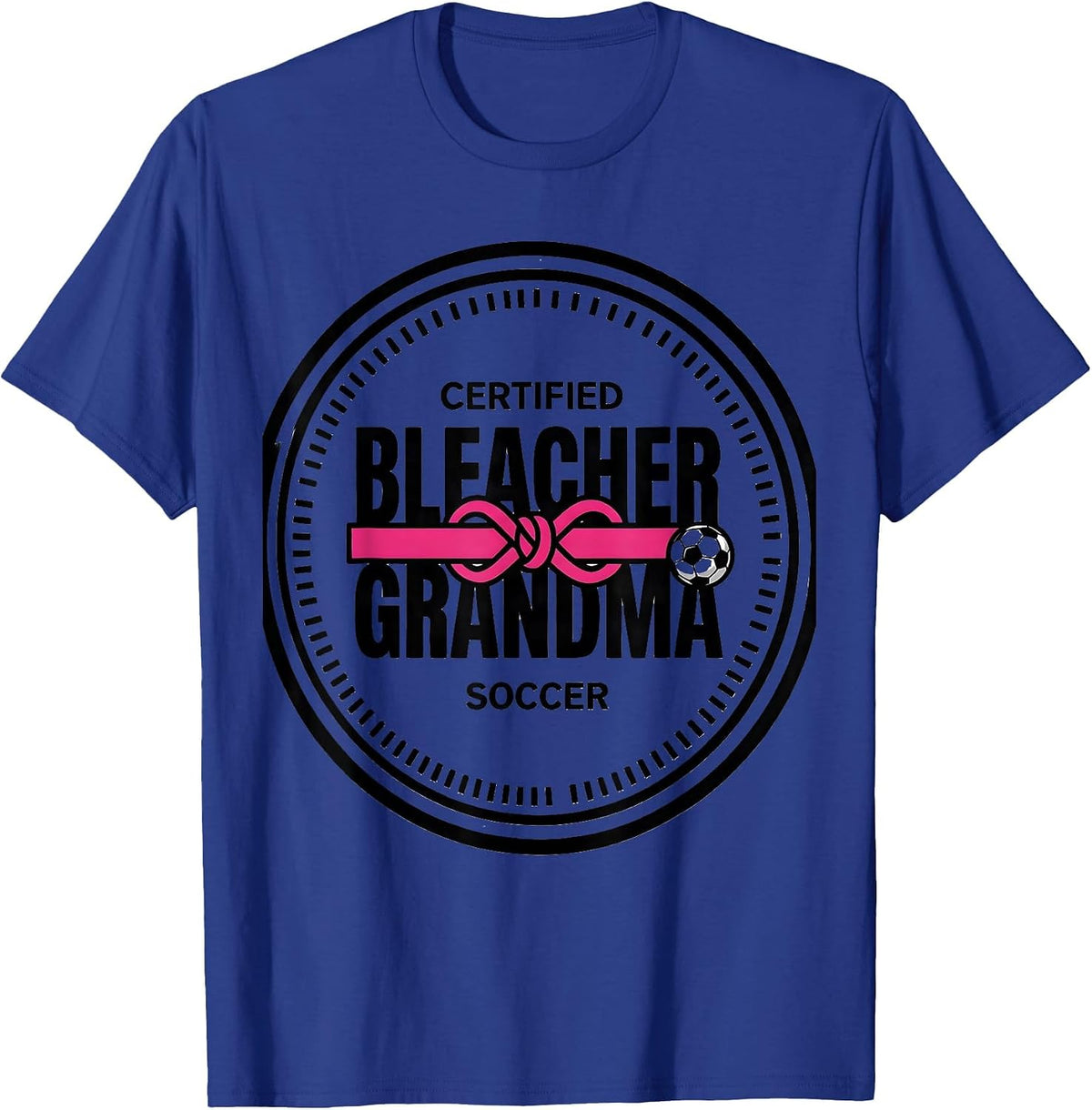 Certified Bleacher Grandma Soccer Cute Bow Family Pride T-Shirt - Royal Blue