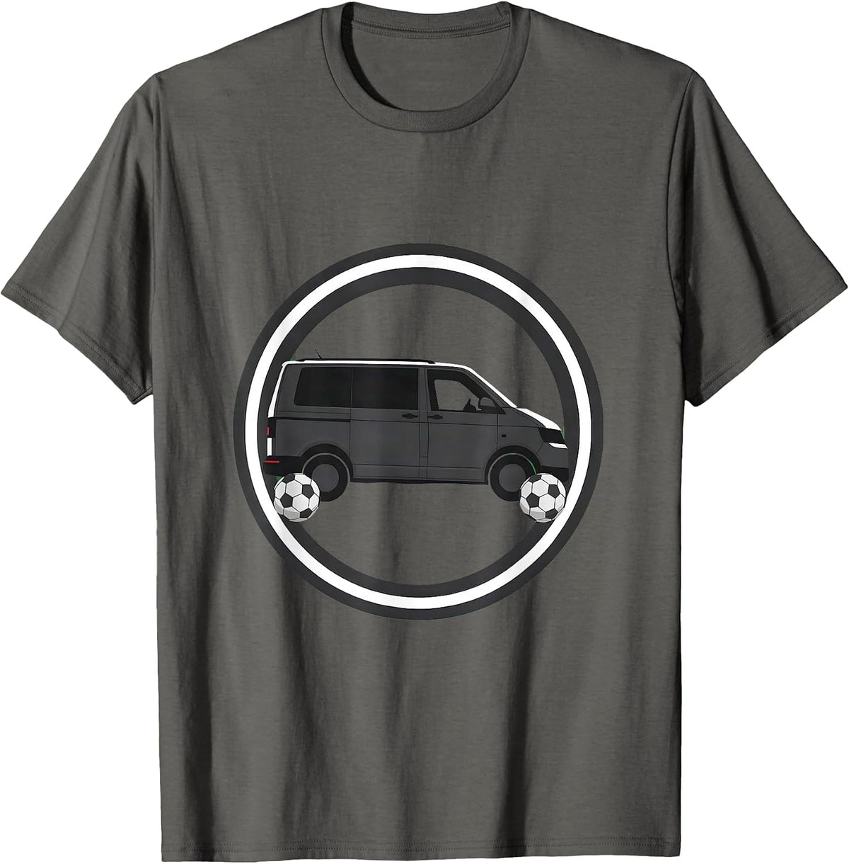Soccer Dad Minivan Bumper Sticker Graphic T-Shirt - Asphalt Grey