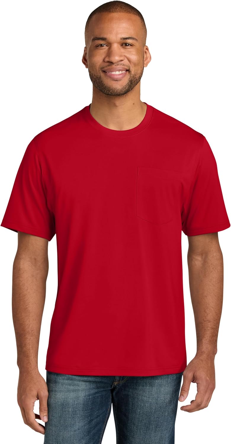 CornerStone Unisex Workwear Pro Short Sleeve Pocket Tee | Lightweight & Moisture Wicking Work Shirt for Men & Women - Red