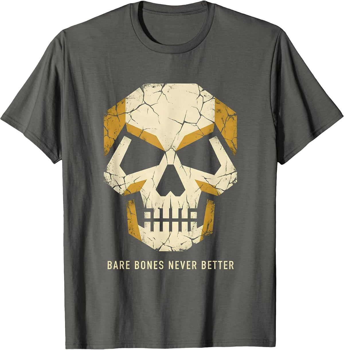 Men's Bare Bones Never Better Skeleton Graphic Design T-Shirt - Asphalt Grey