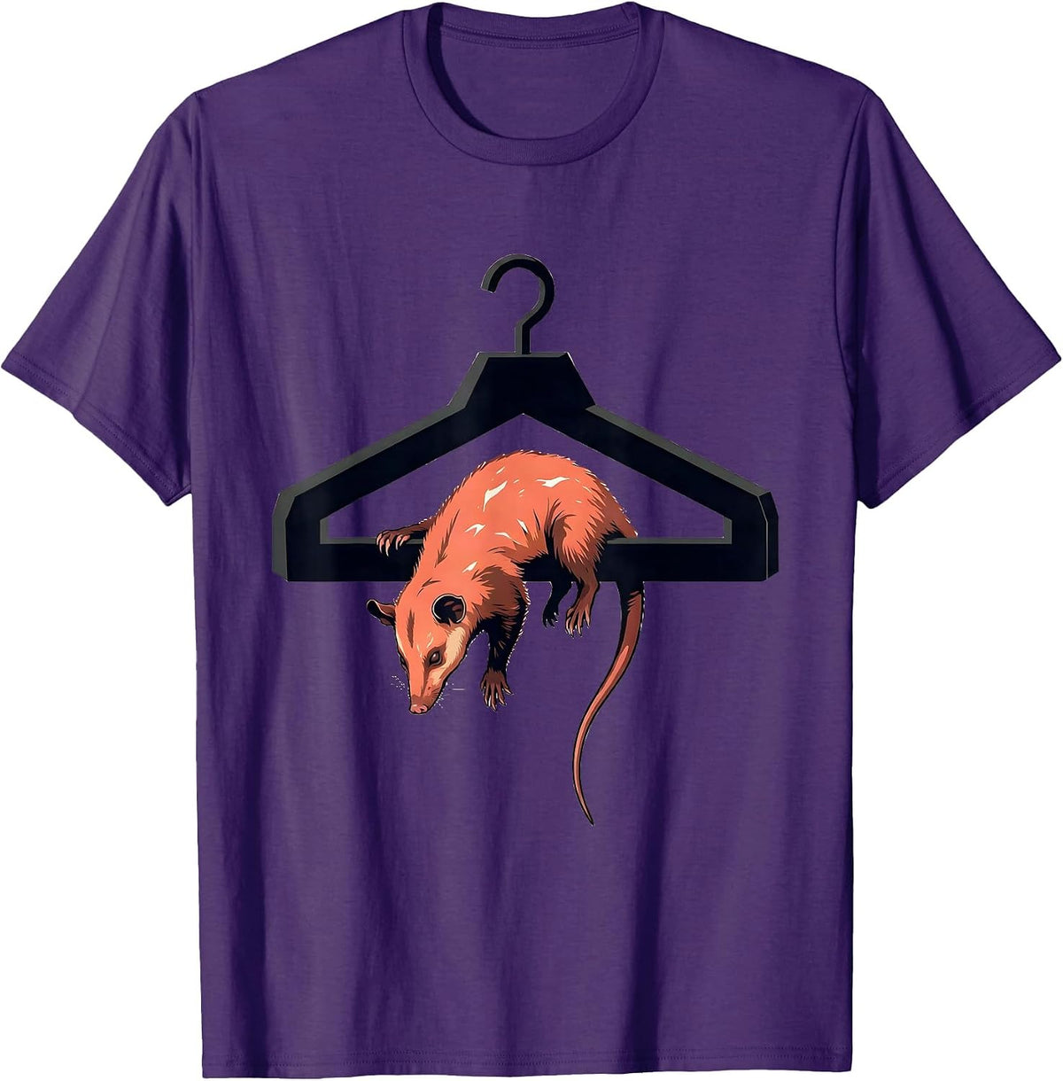 Oversized Hanger Limp Opossum Deadpan Animal Meme T-Shirt - Purple