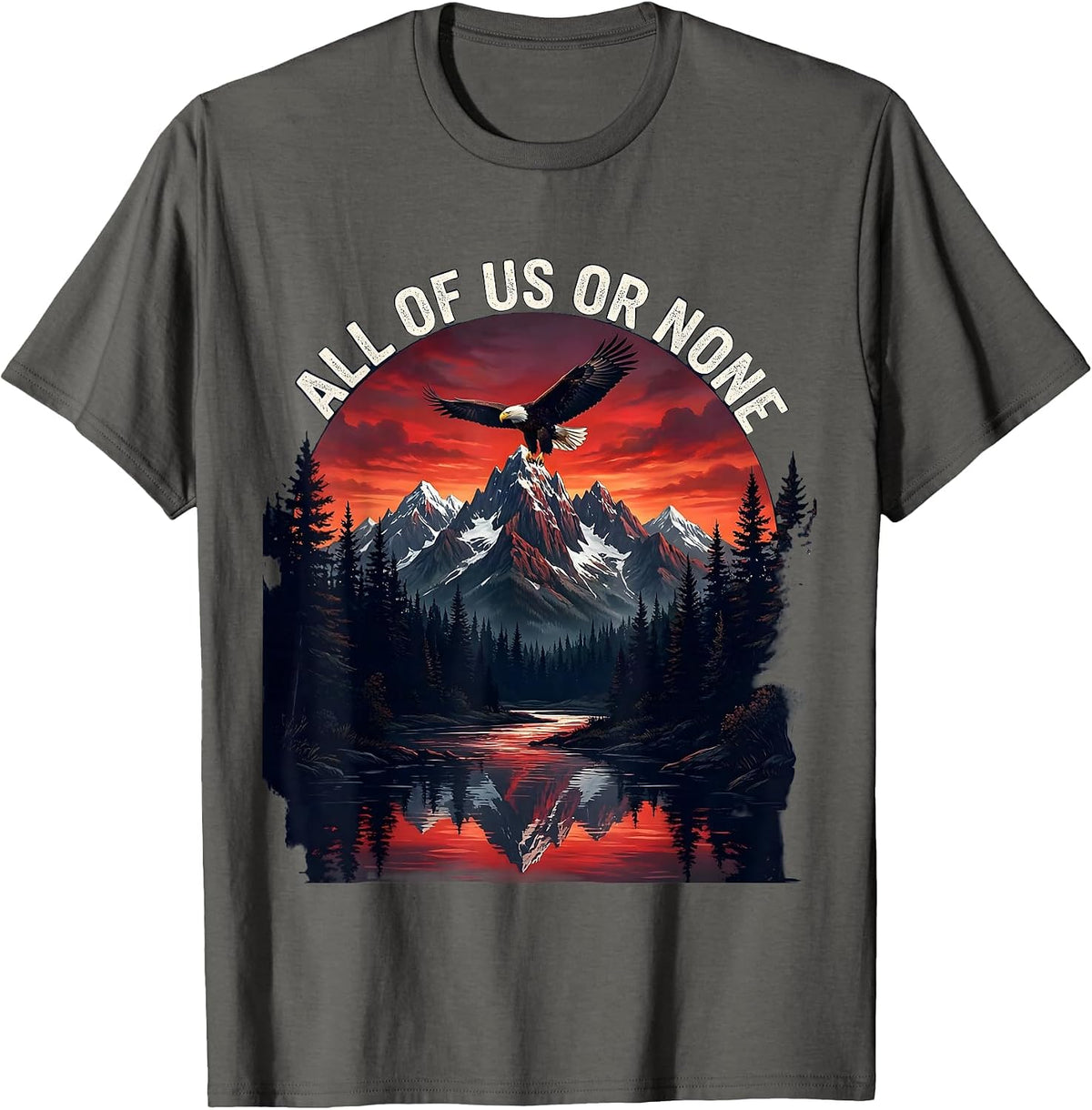 All Of Us Or None No Kings Solidarity Design T-Shirt - Asphalt Grey