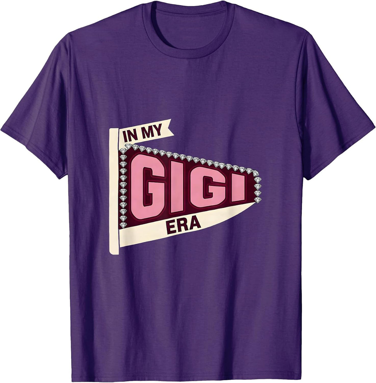 In My Gigi Era Sparkle Varsity Retro Groovy Mother's Day T-Shirt - Purple
