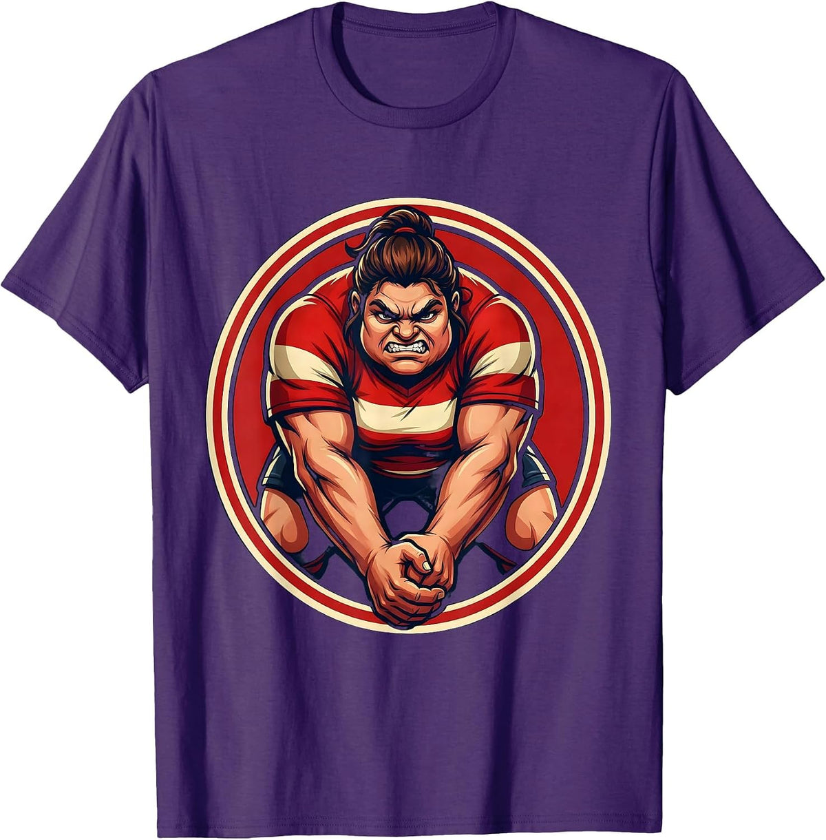 Rugby Prop Scrum Binding Graphic Design T-Shirt - Purple