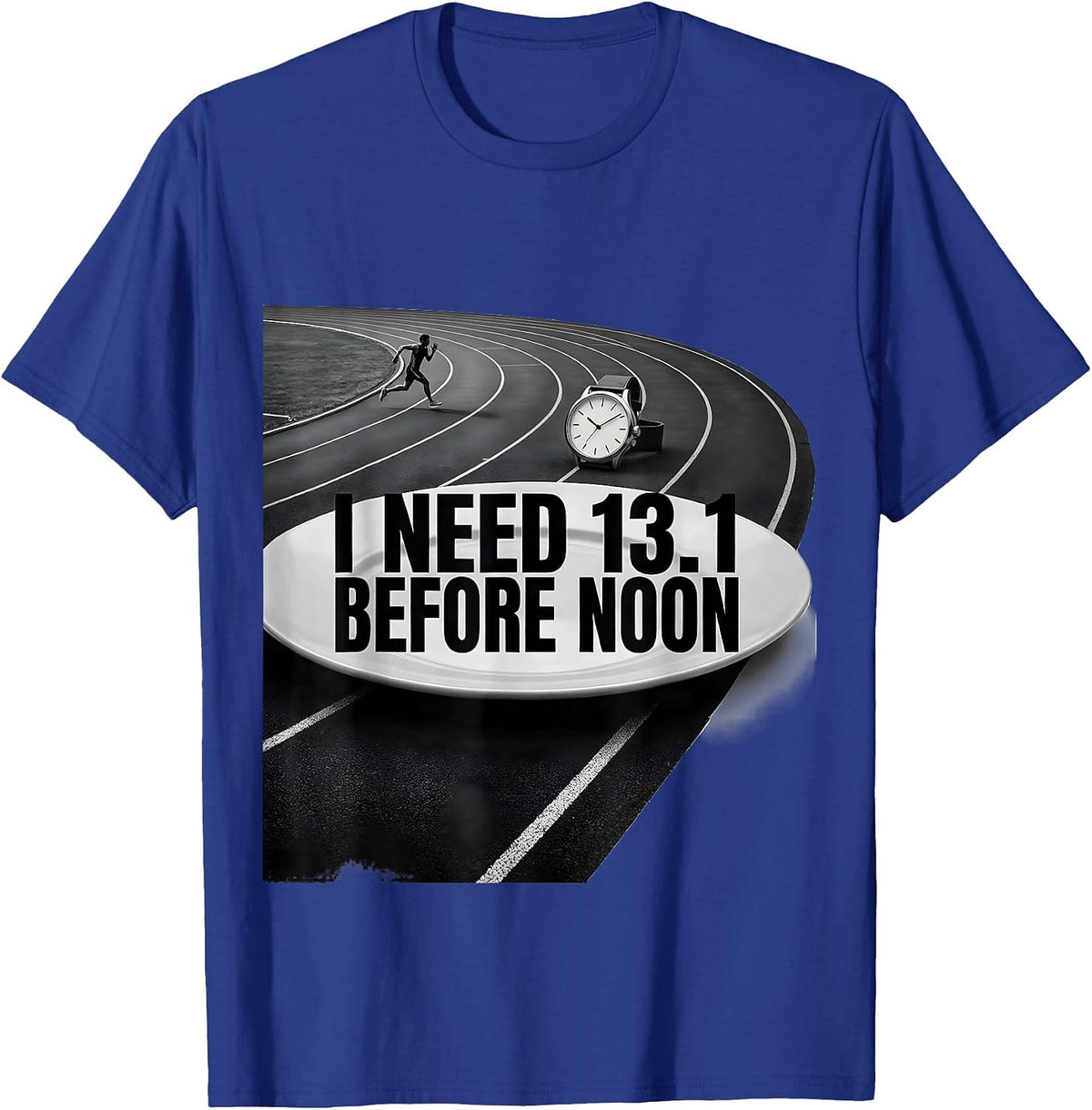 Men's I Need 13.1 Before Noon Funny Runner Marathon Coach Gift T-Shirt - Royal Blue